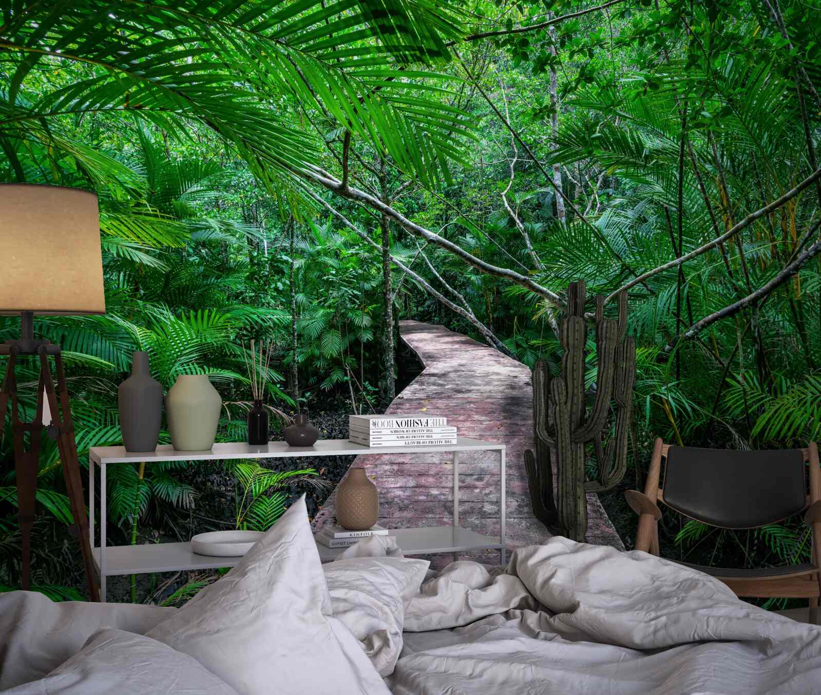 Fotobehang Pad naar de magische groene tropen