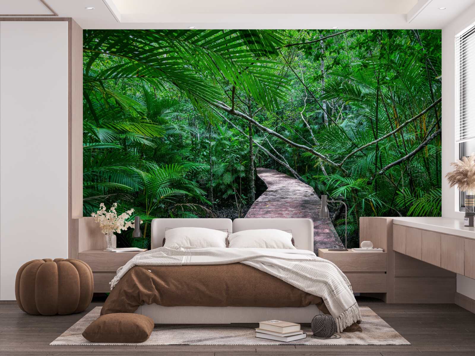 Fotobehang Pad naar de magische groene tropen