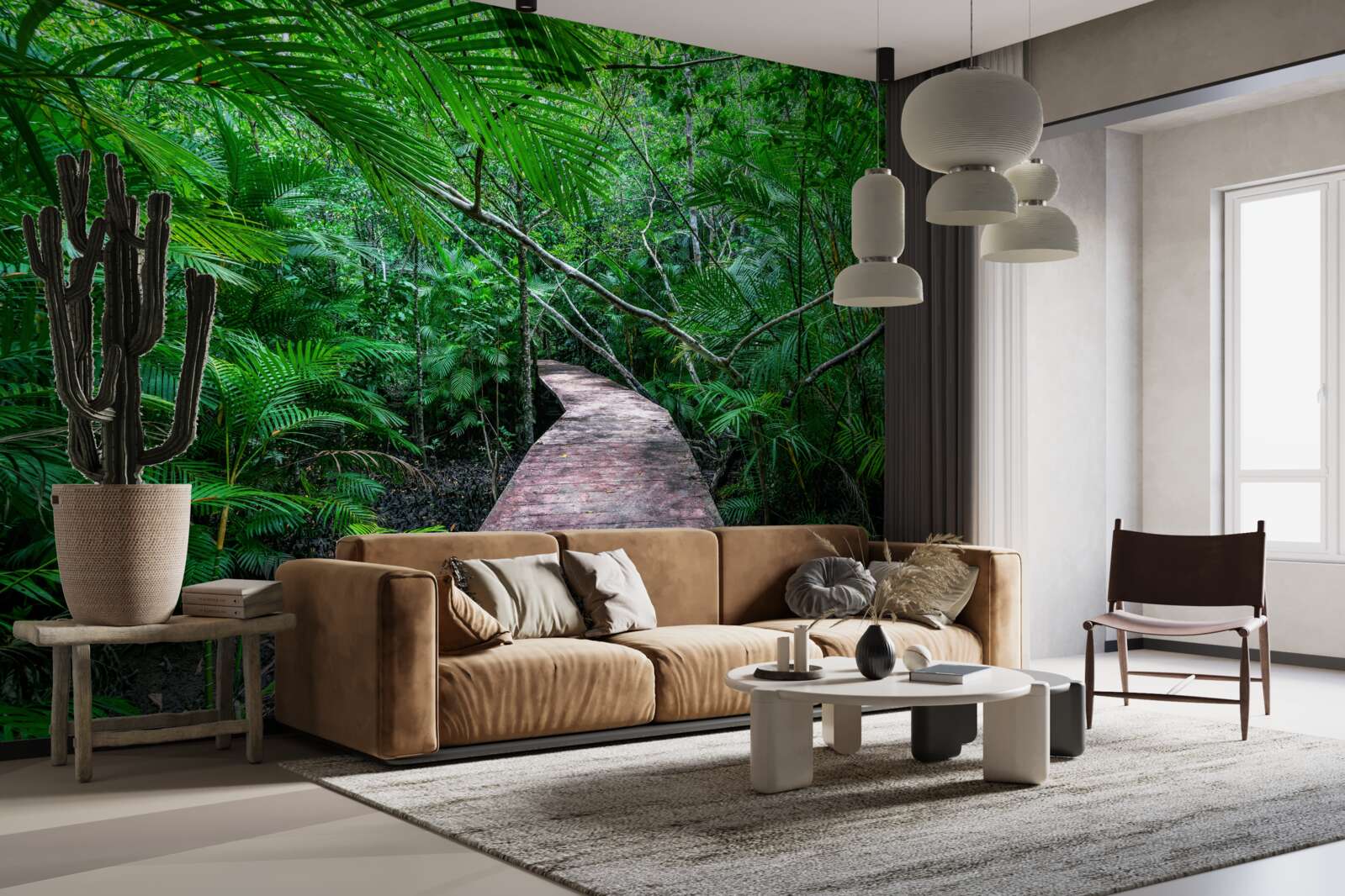 Fotobehang Pad naar de magische groene tropen