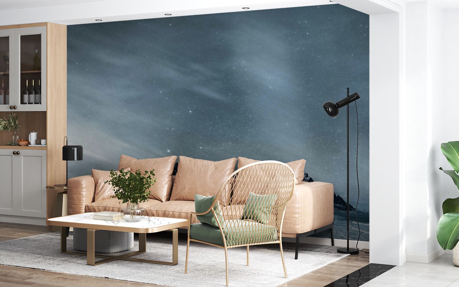 Fotobehang witte sterrennachten op Antarctica