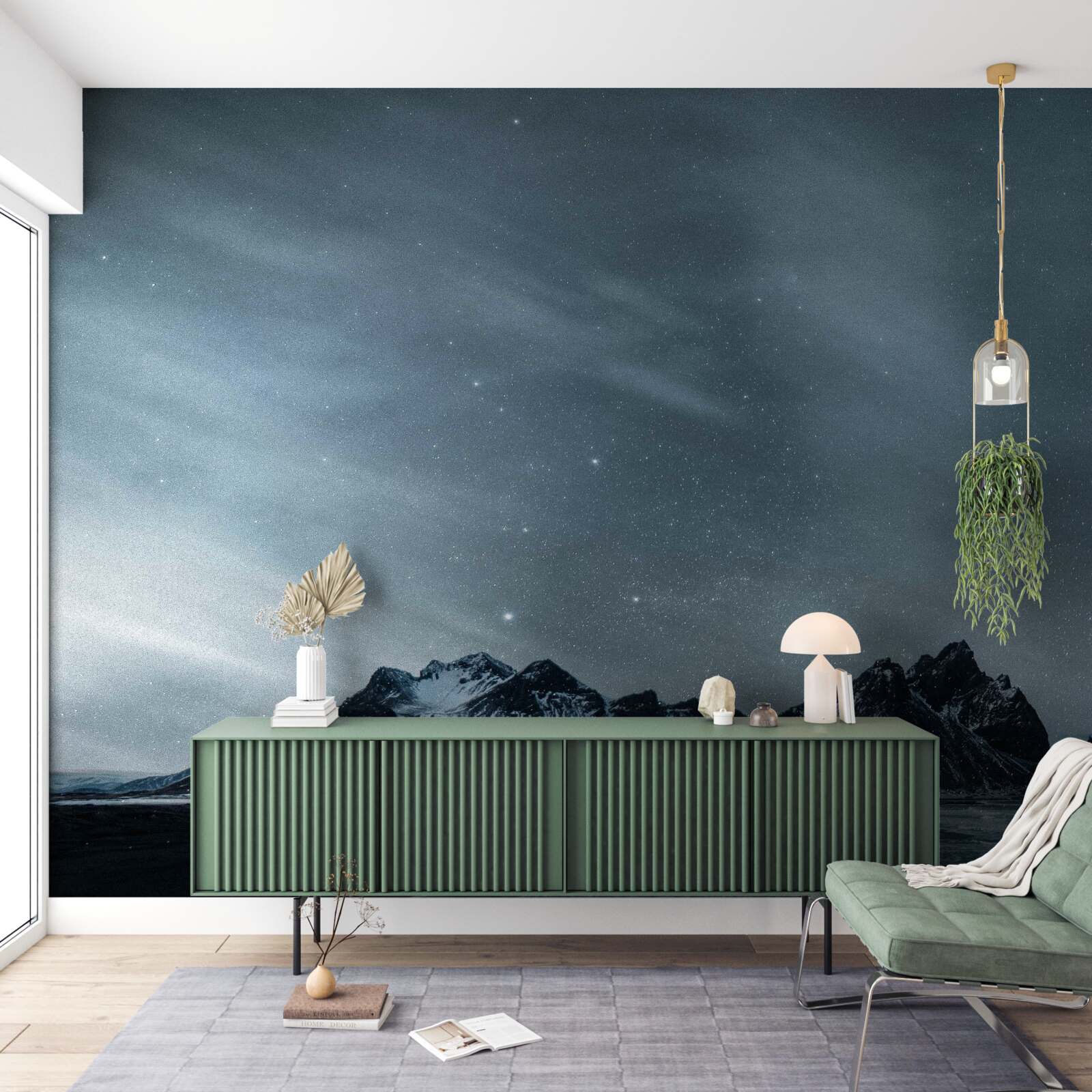 Fotobehang witte sterrennachten op Antarctica