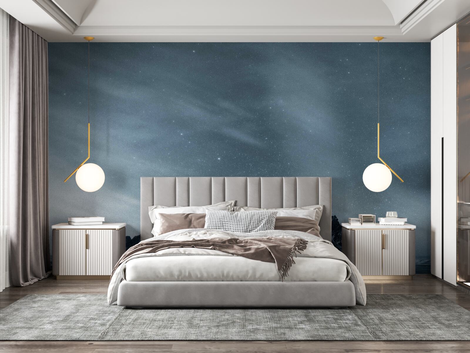 Fotobehang witte sterrennachten op Antarctica