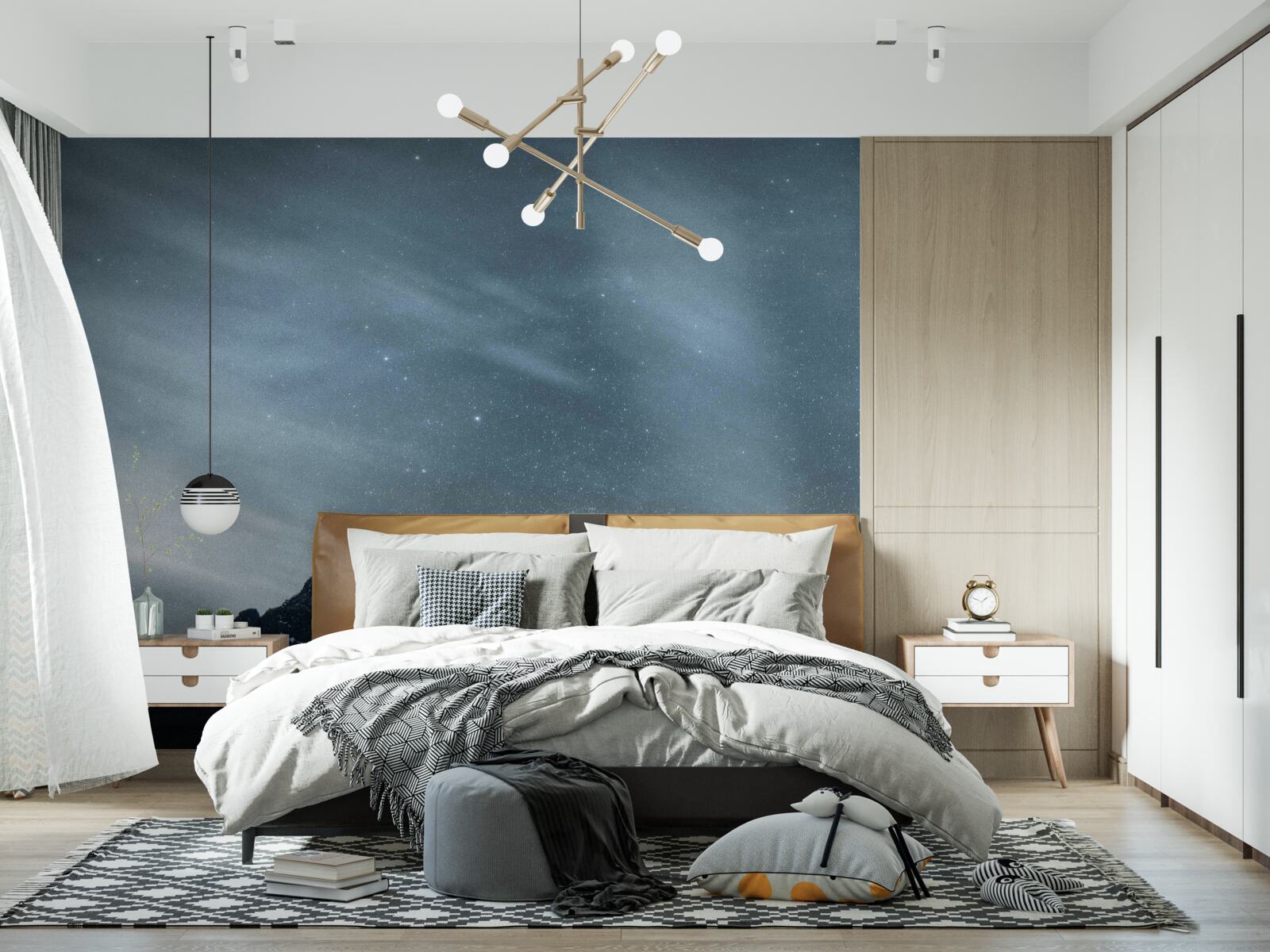 Fotobehang witte sterrennachten op Antarctica