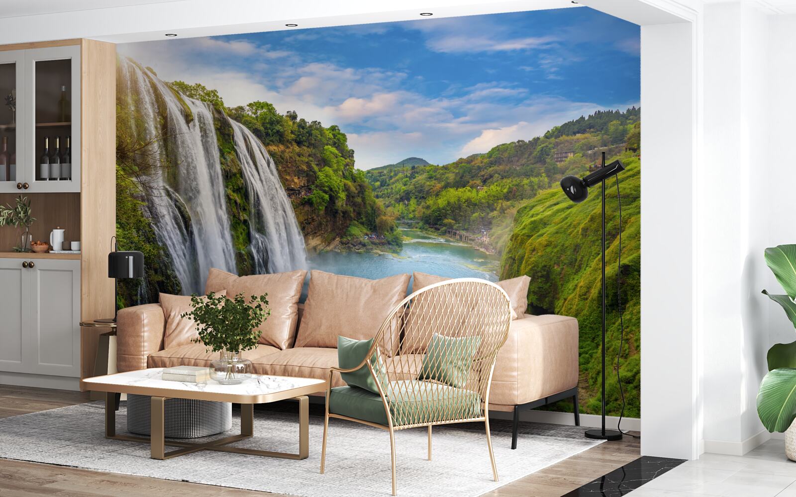 Fotobehang machtige huangoshu waterval