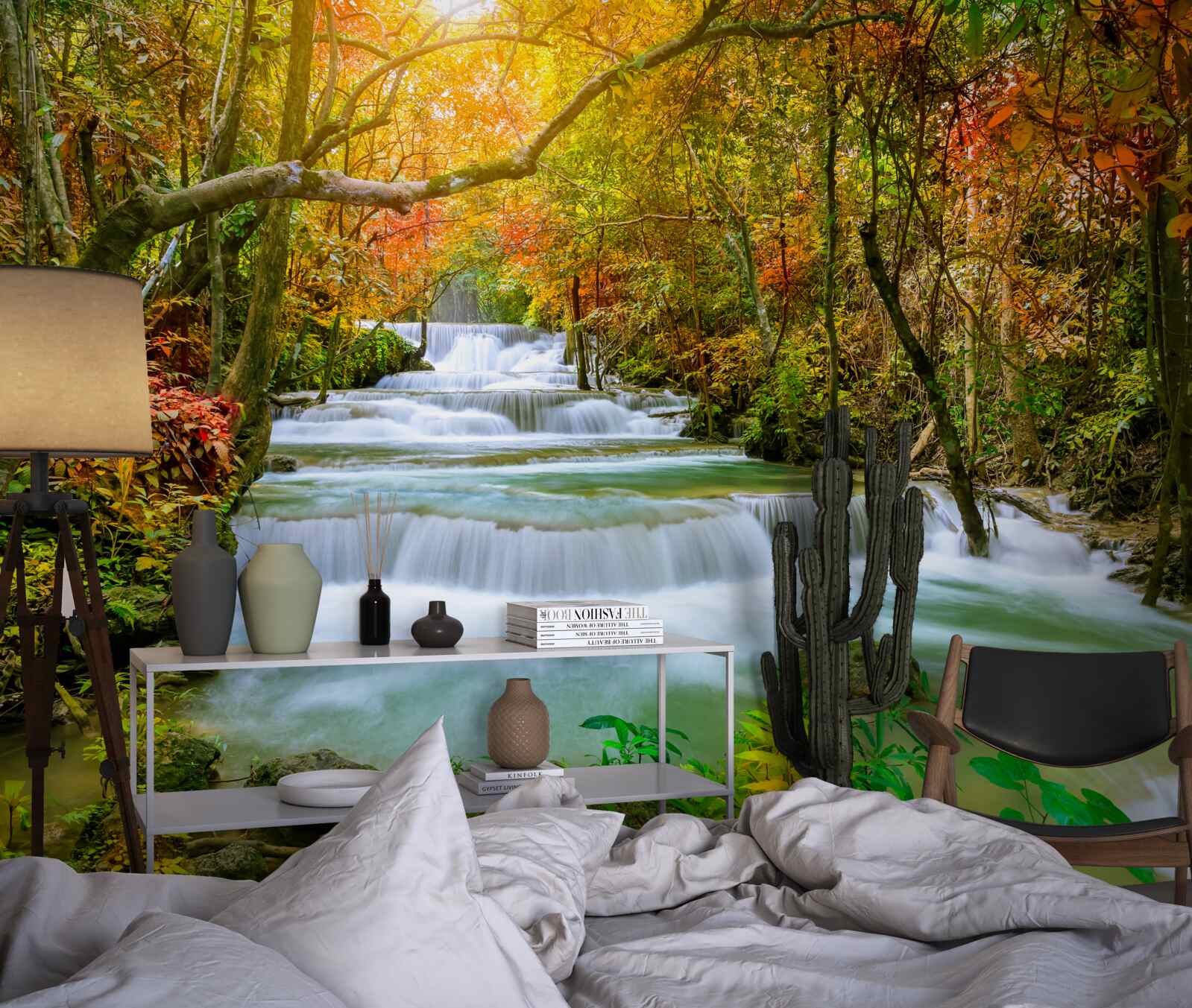 Fotobehang majestueuze waterval in de natuur