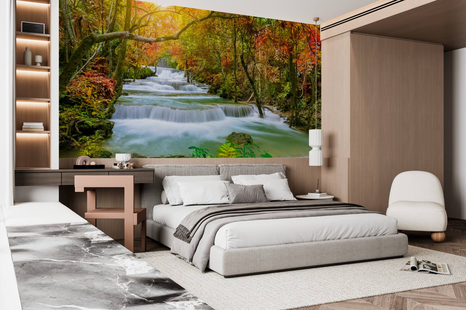 Fotobehang majestueuze waterval in de natuur