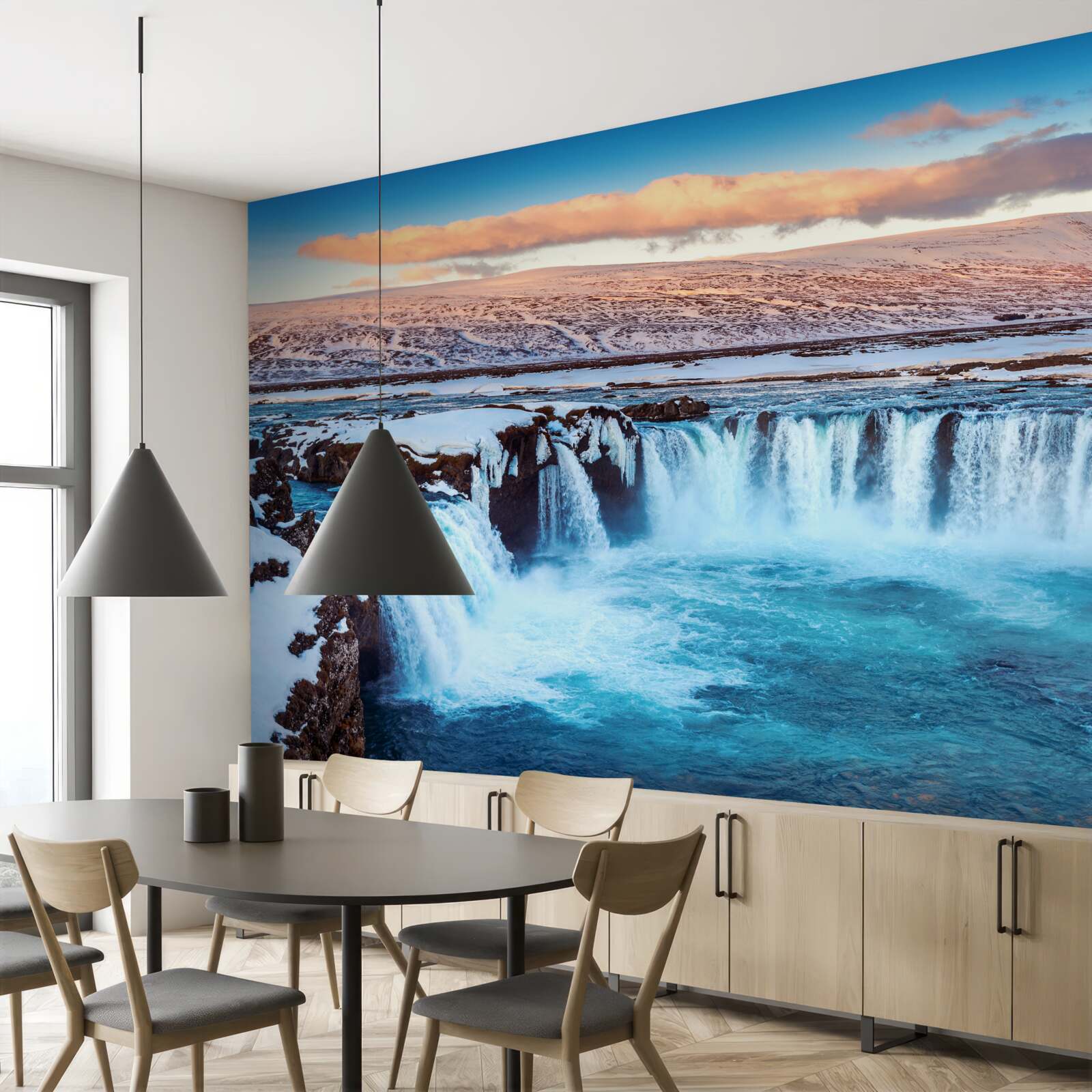 Fotobehang betoverende godafoss waterval