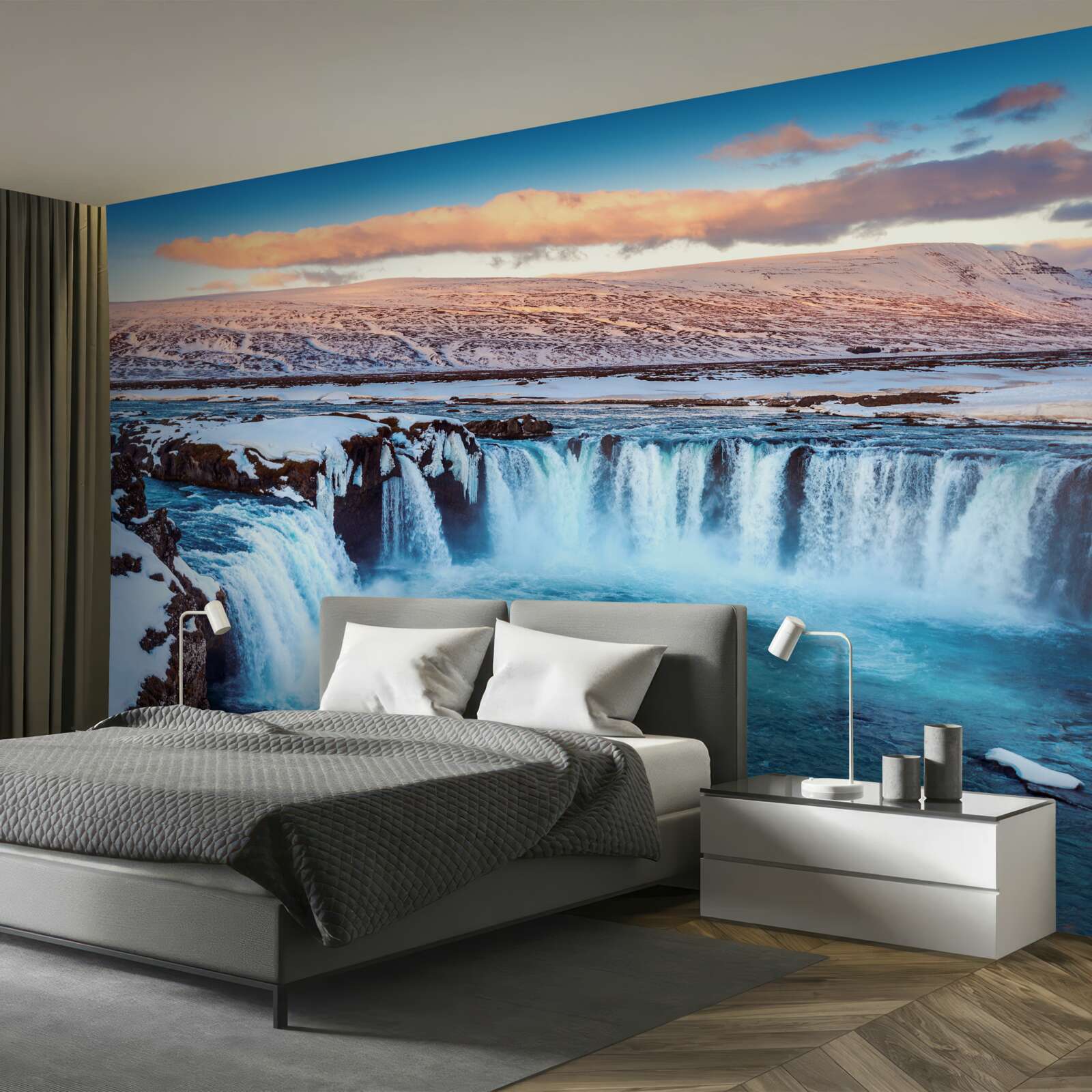 Fotobehang betoverende godafoss waterval