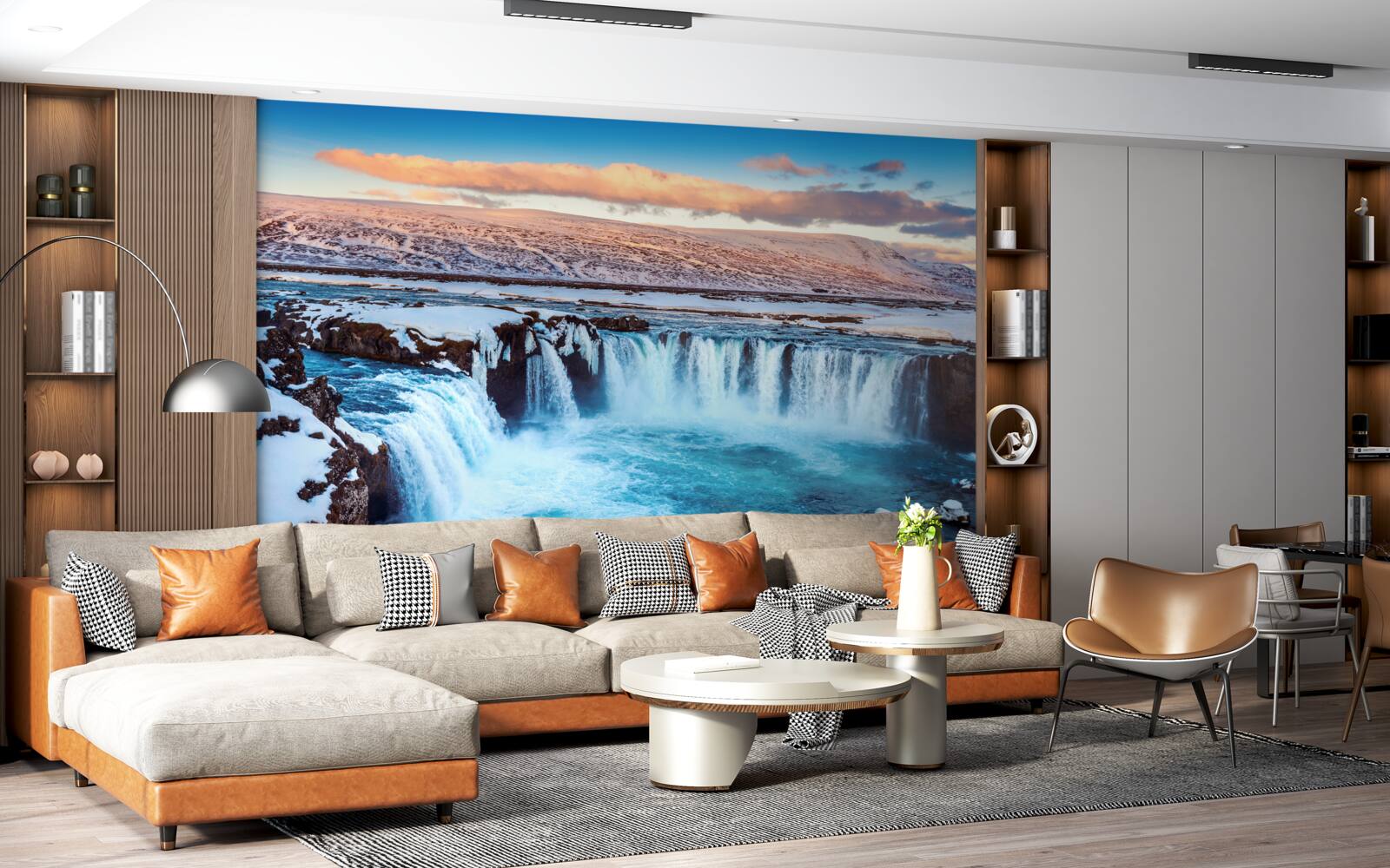 Fotobehang betoverende godafoss waterval