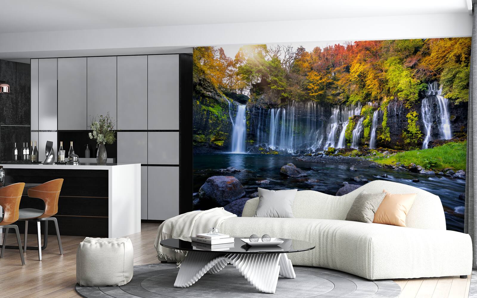 Fotobehang idyllische shiraito watervallen