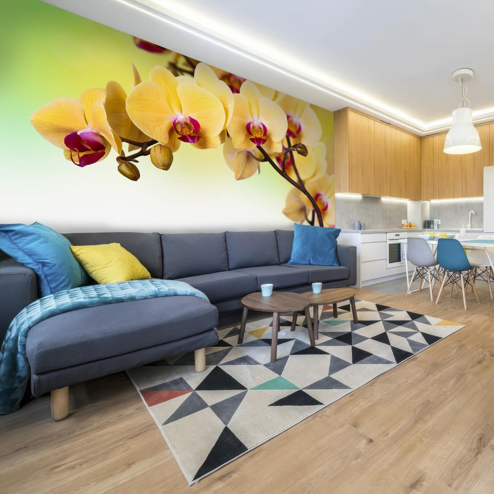 Fotobehang tak van geel bloeiende orchidee