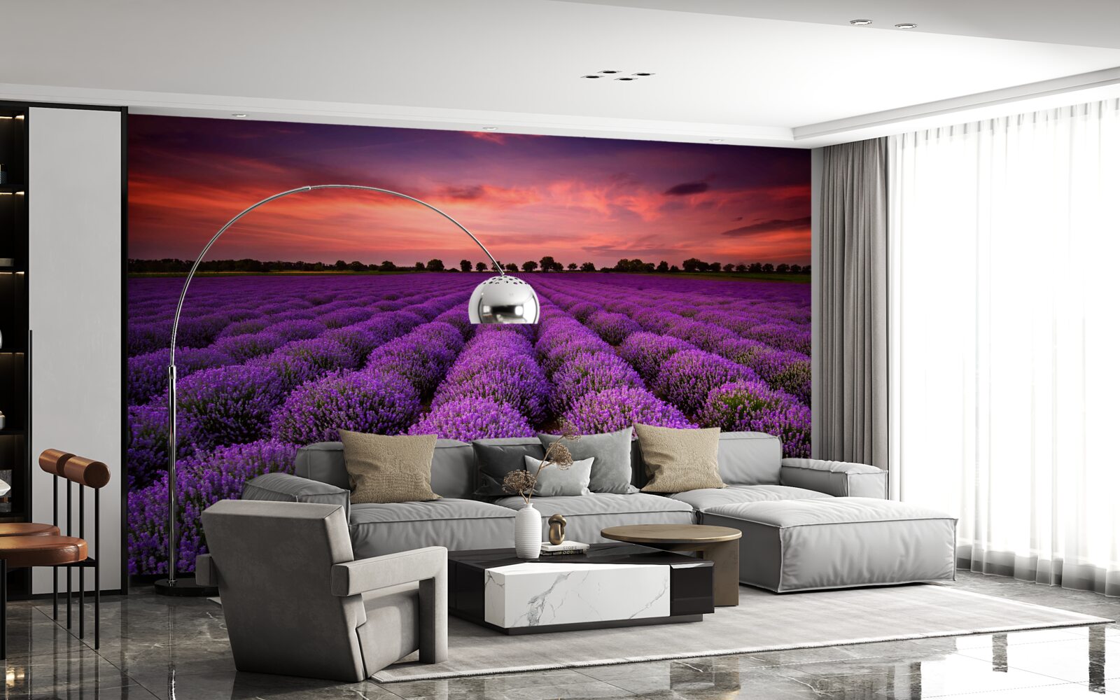 Fotobehang een prachtig lavendelveld