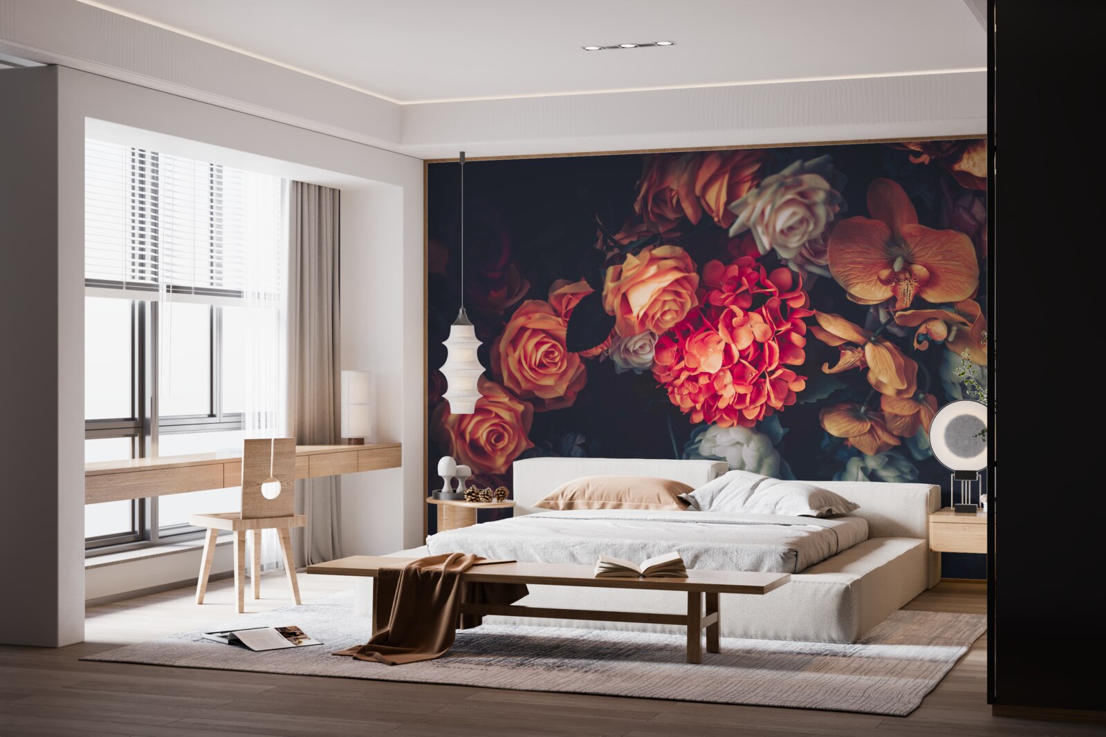 Fotobehang herfst bloemstuk in vintage stijl