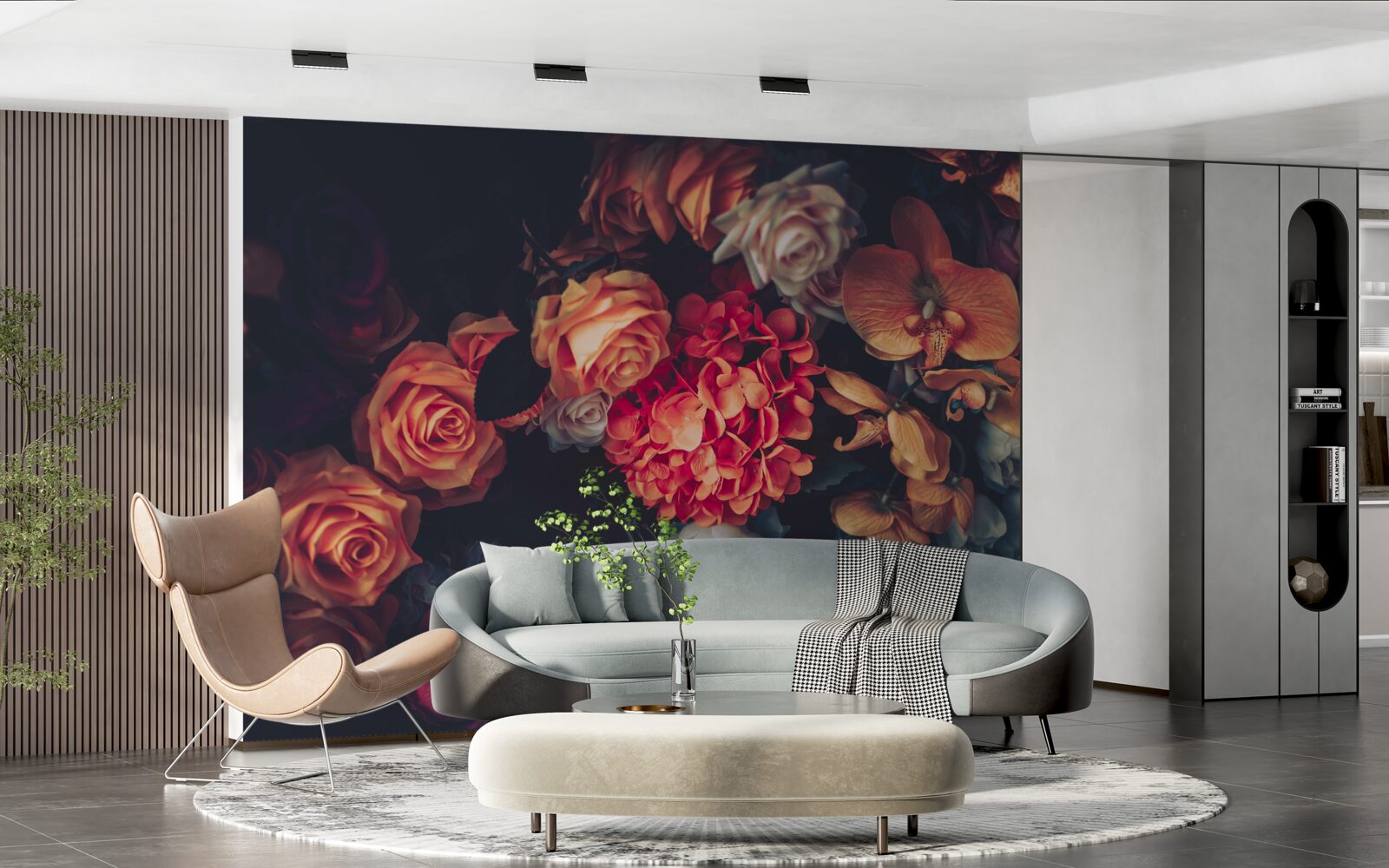 Fotobehang herfst bloemstuk in vintage stijl