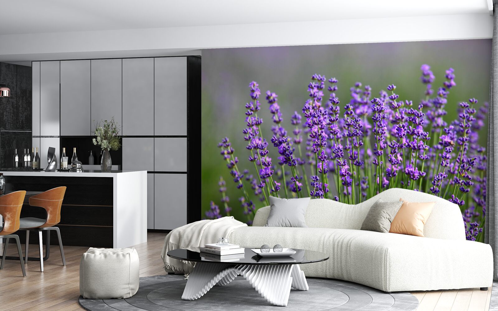 Fotobehang lavendel-paarse kleur