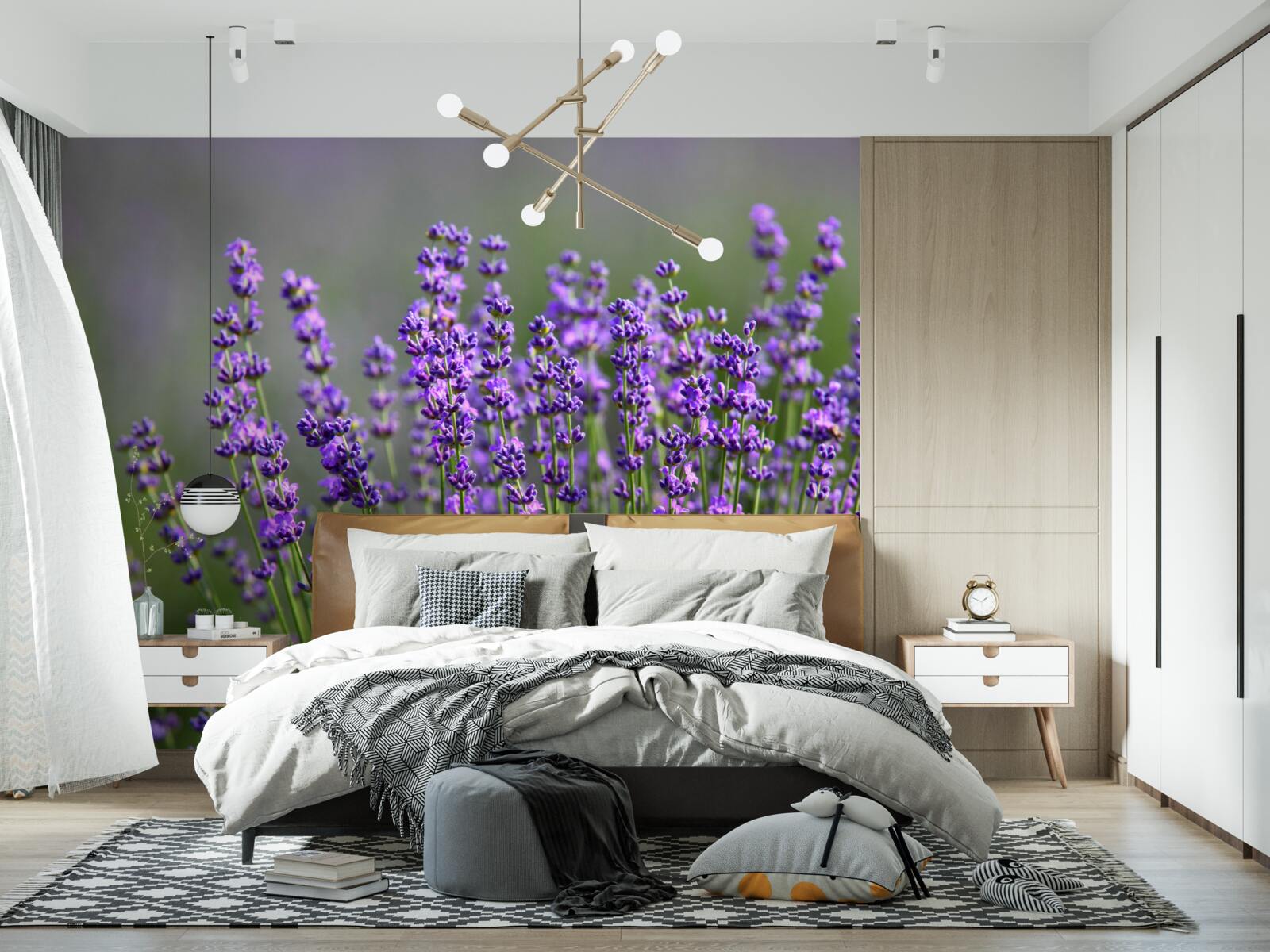 Fotobehang lavendel-paarse kleur