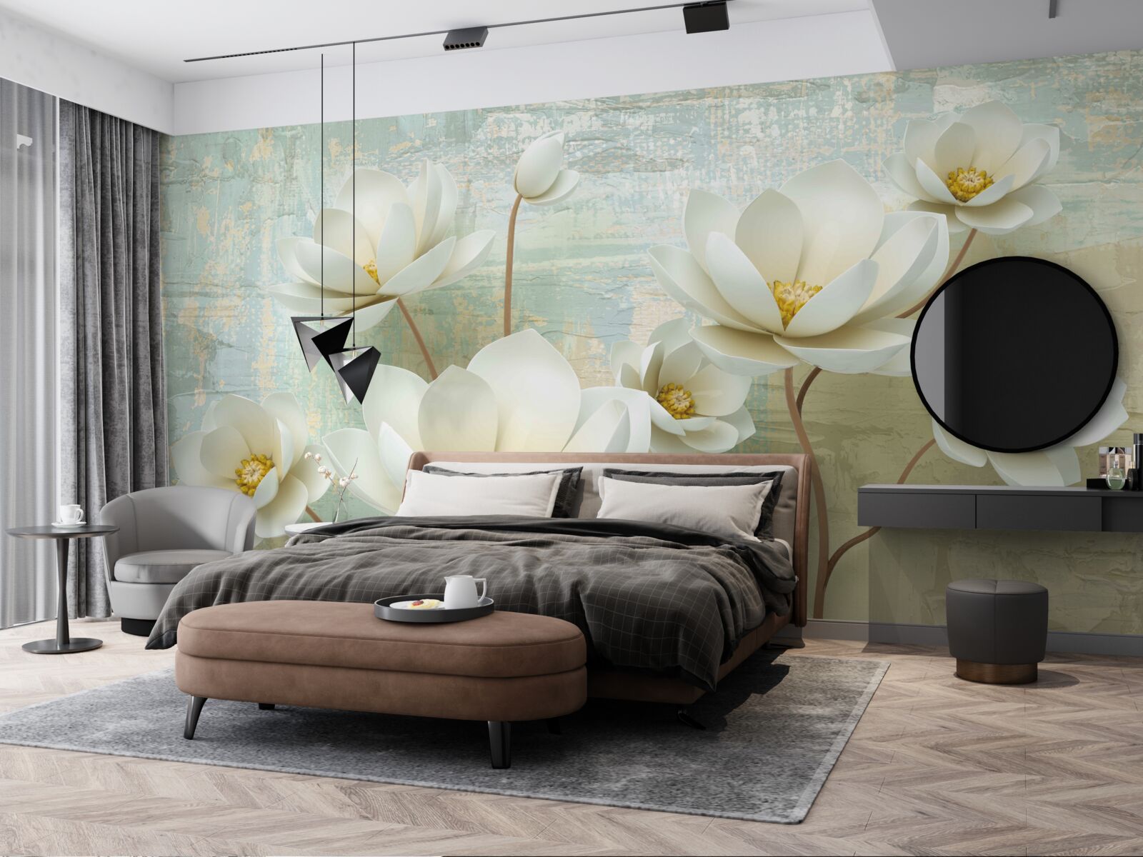 Fotobehang magnolia takken bloeien wit