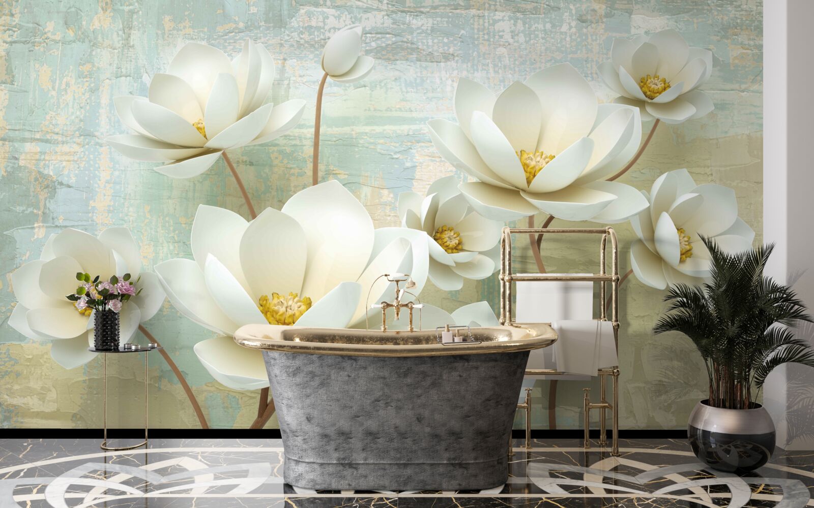 Fotobehang magnolia takken bloeien wit