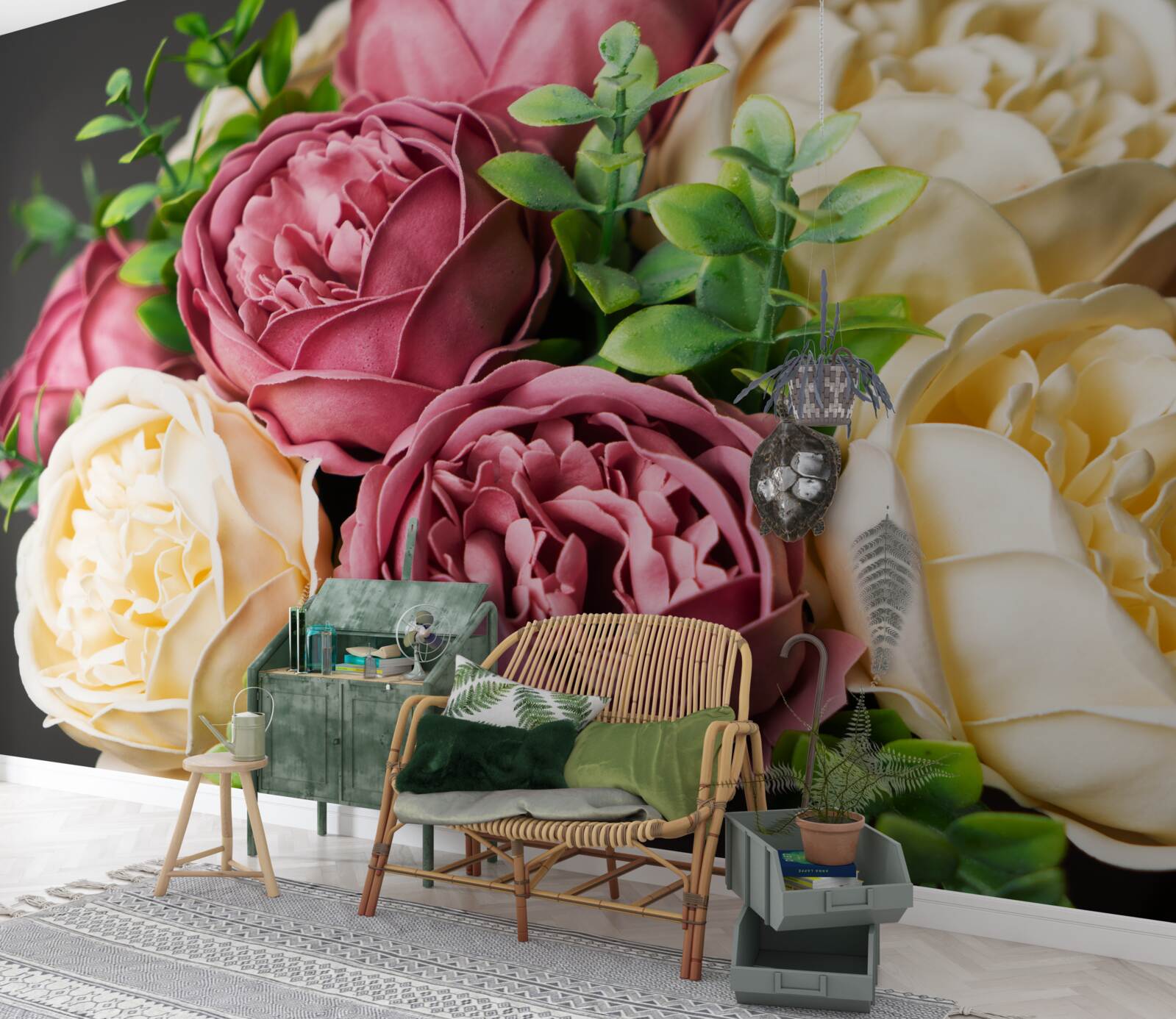 Fotobehang pioenroos boeket