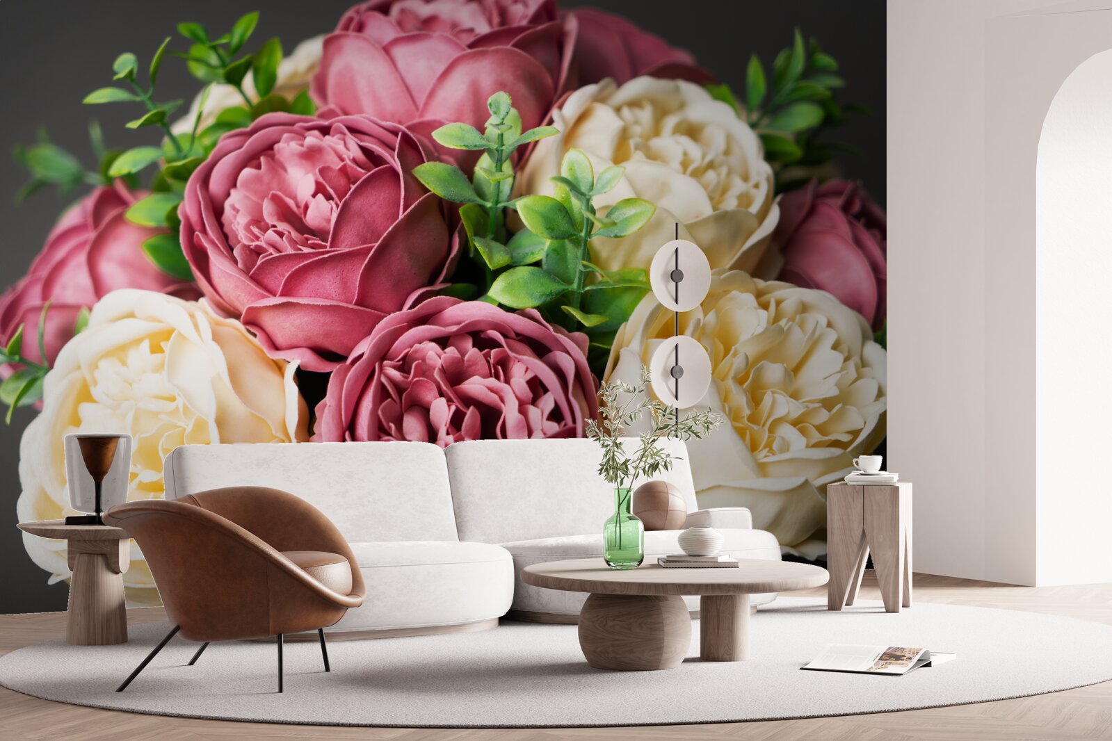 Fotobehang pioenroos boeket