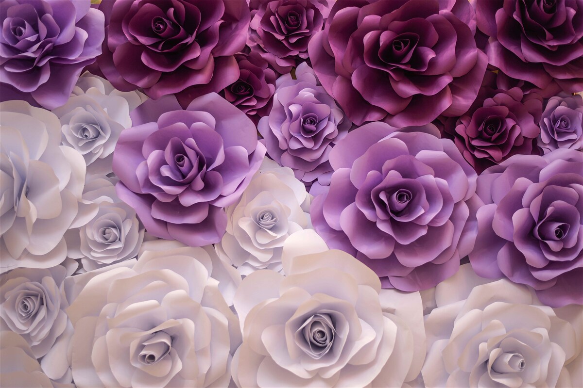 Fotobehang compositie van zijden bloemen