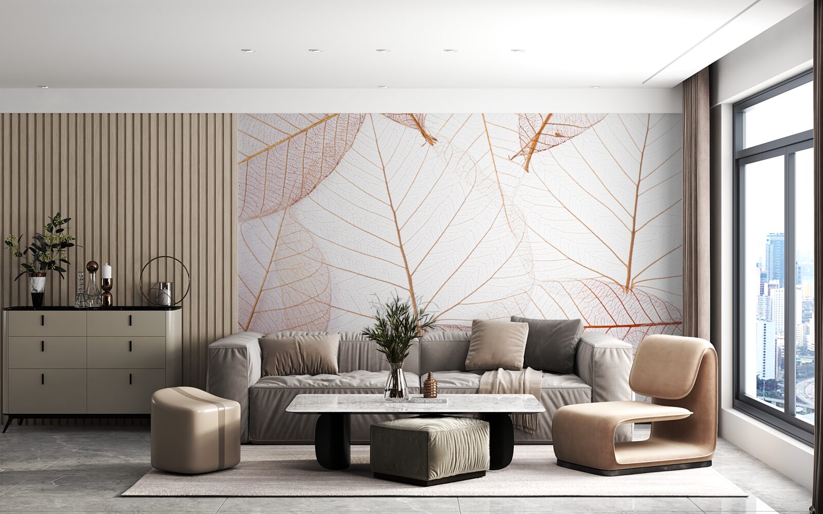 Fotobehang transparante lakens in een zachtroze tint