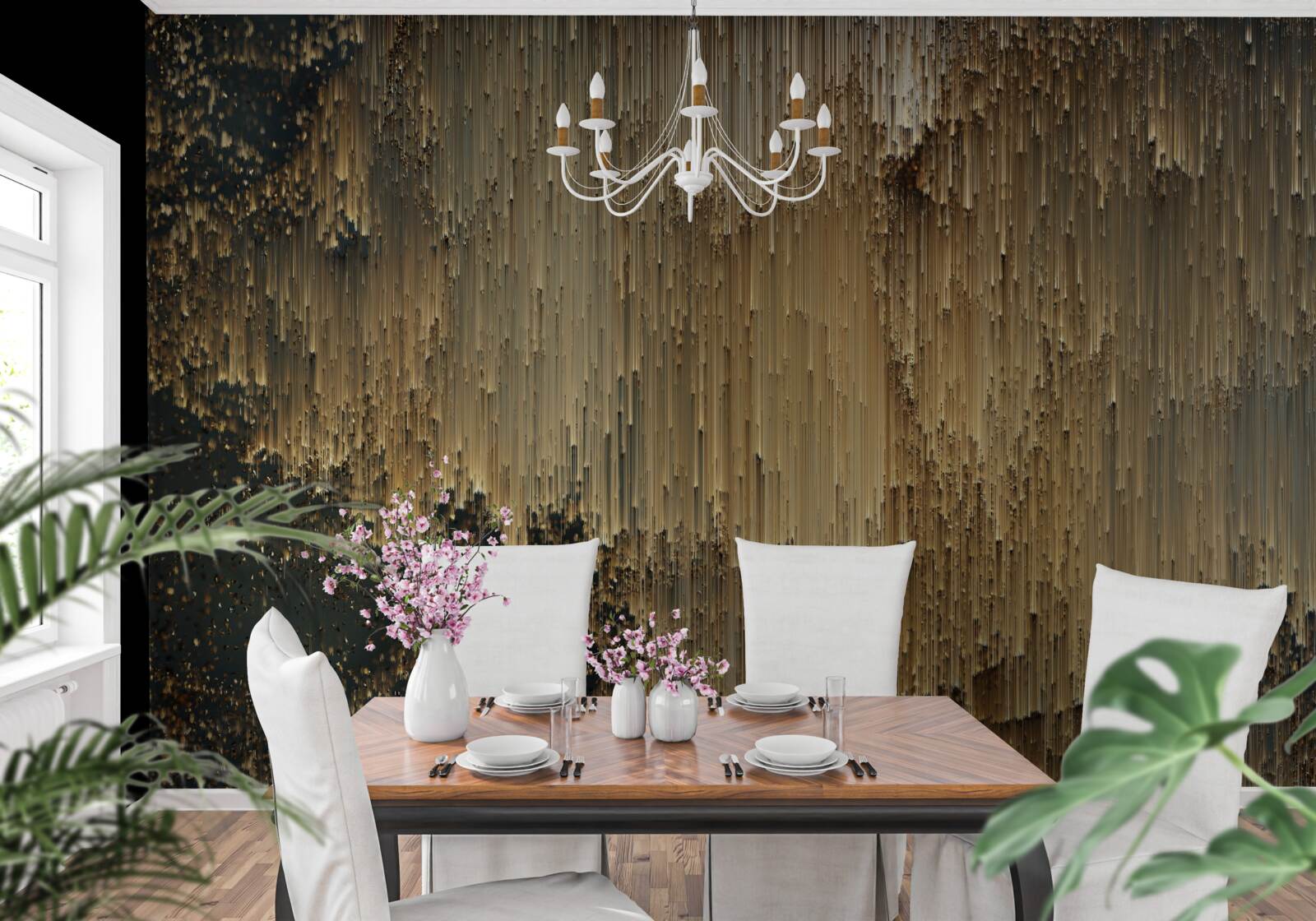 Fotobehang stromen van goud stromen naar beneden