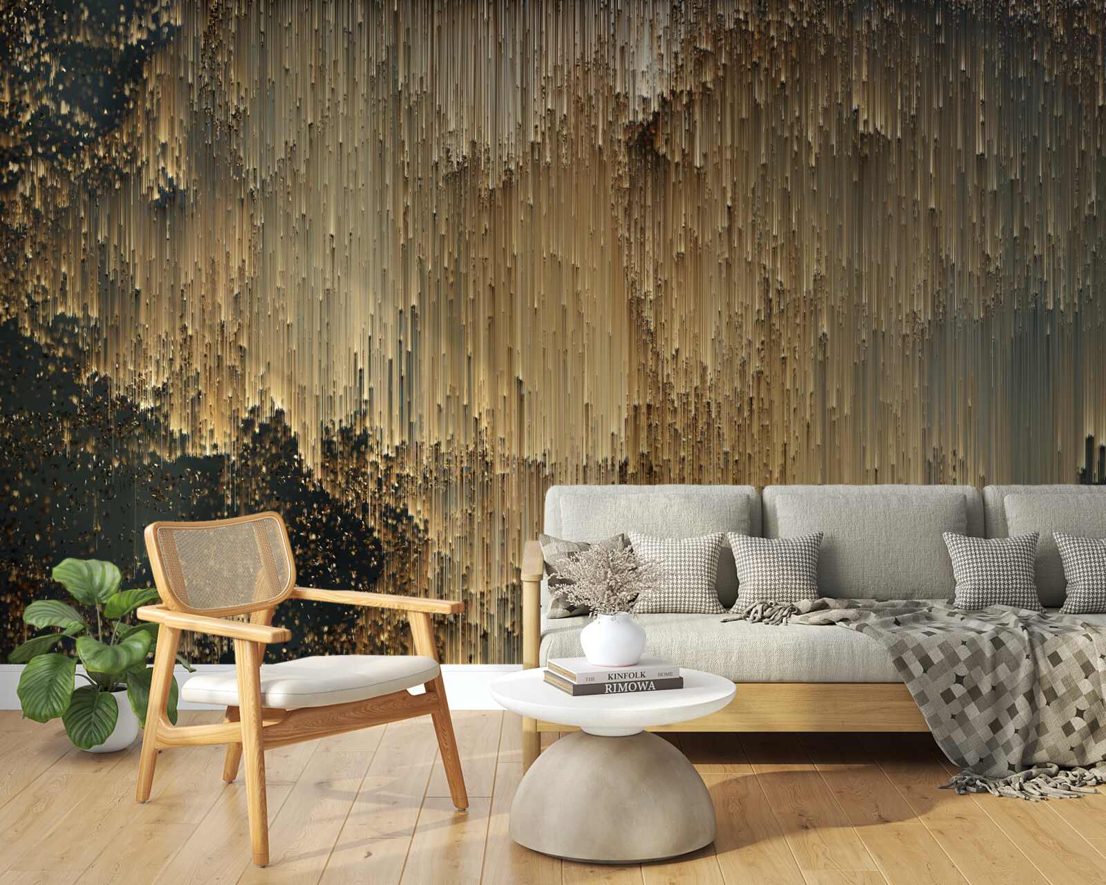 Fotobehang stromen van goud stromen naar beneden