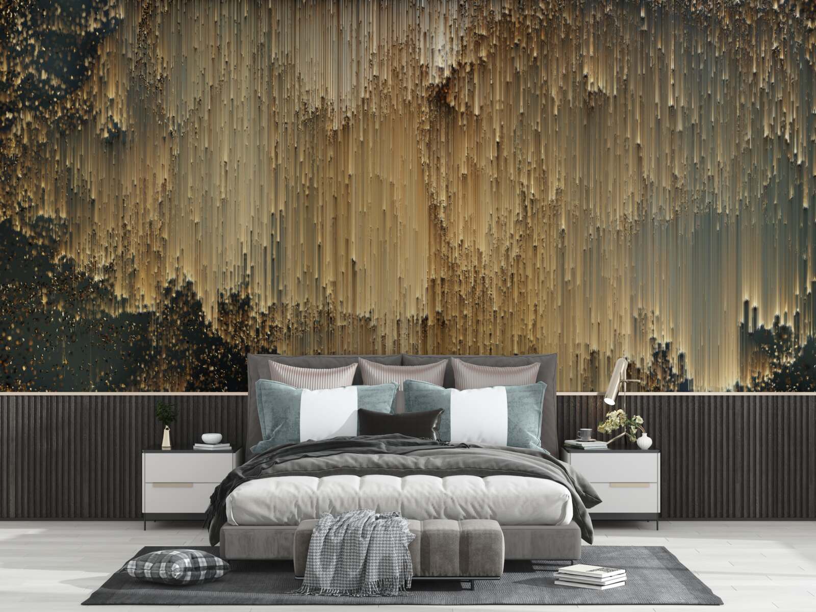 Fotobehang stromen van goud stromen naar beneden