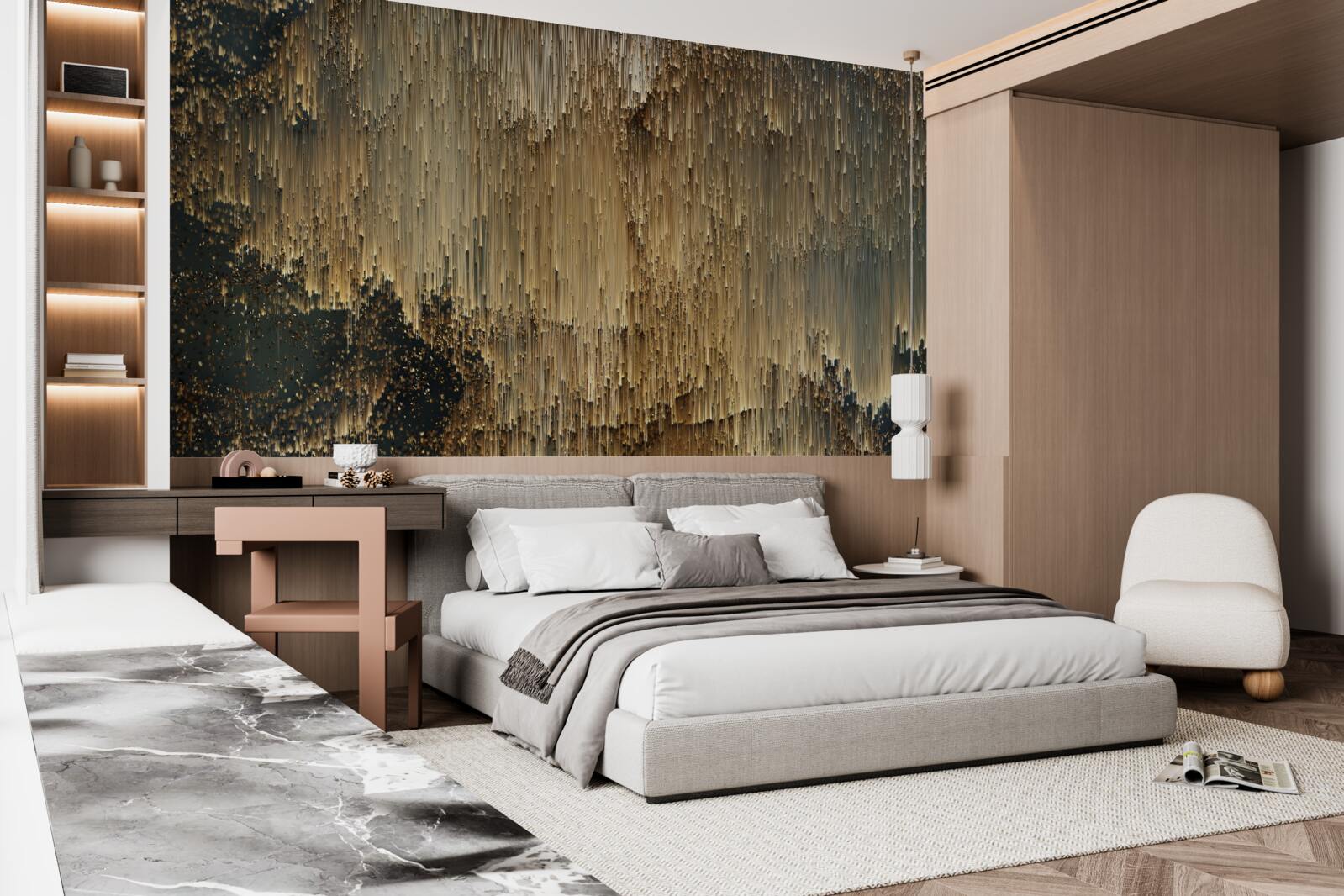 Fotobehang stromen van goud stromen naar beneden