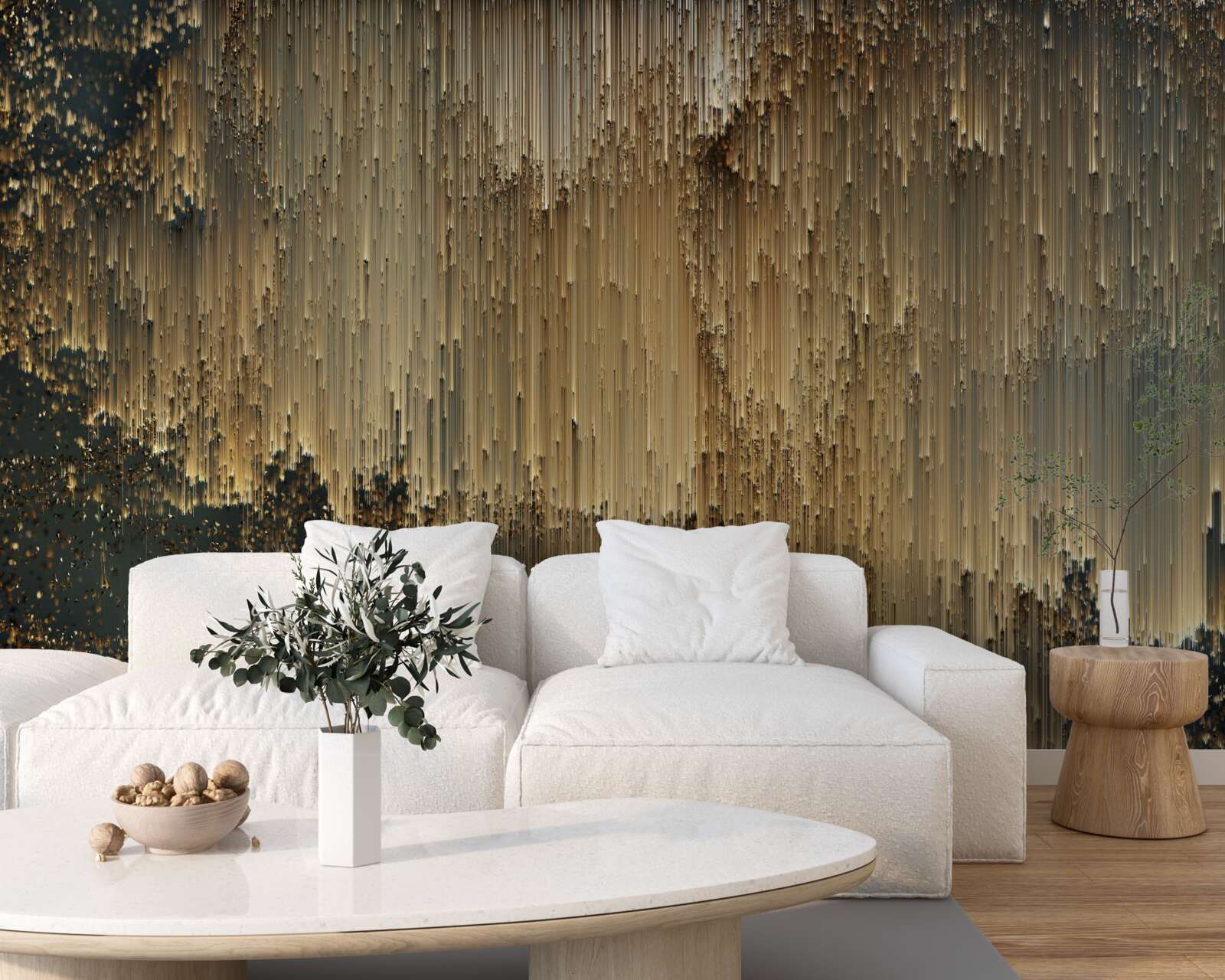 Fotobehang stromen van goud stromen naar beneden