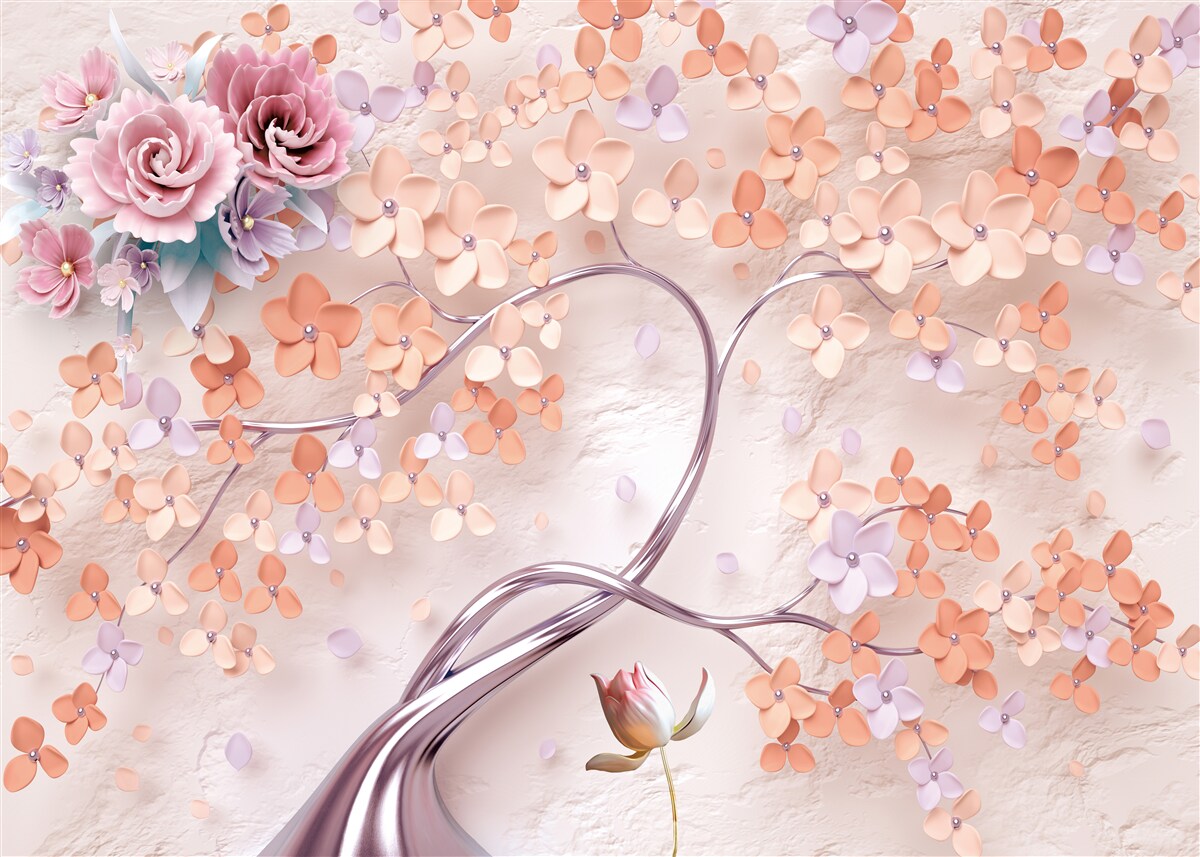 Fotobehang boom in heldere herfstkleuren