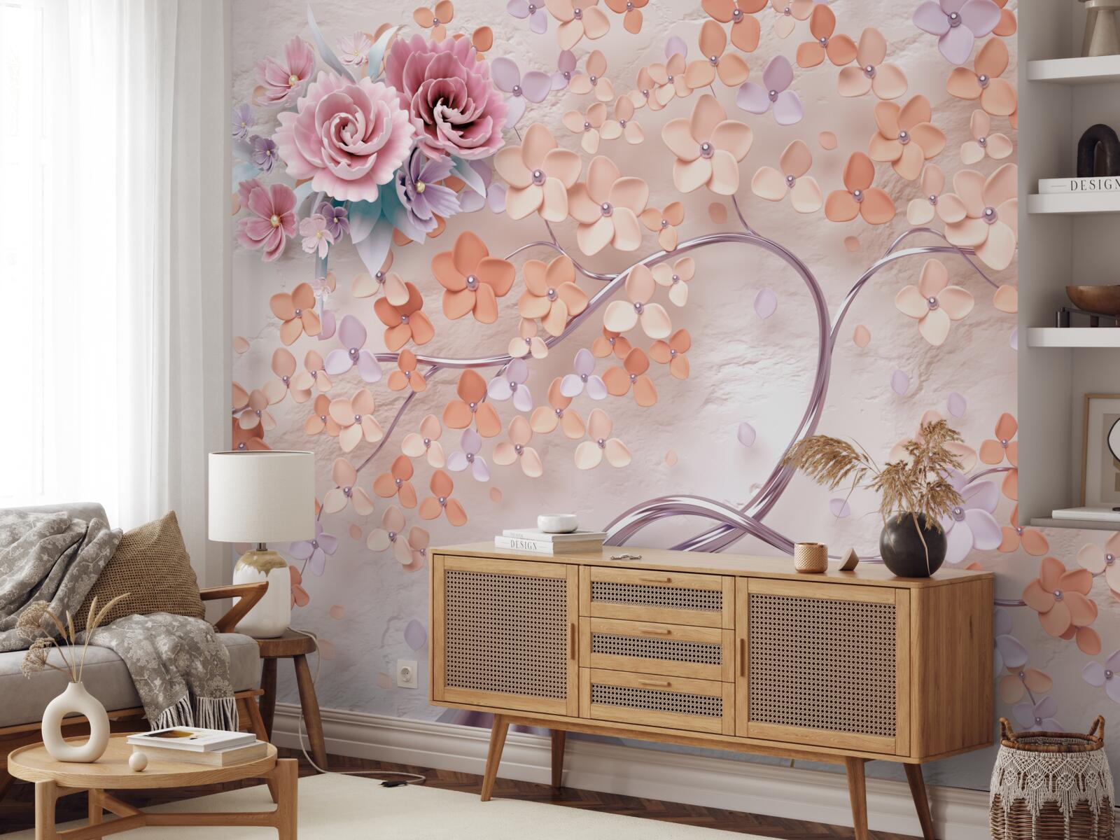 Fotobehang boom in heldere herfstkleuren