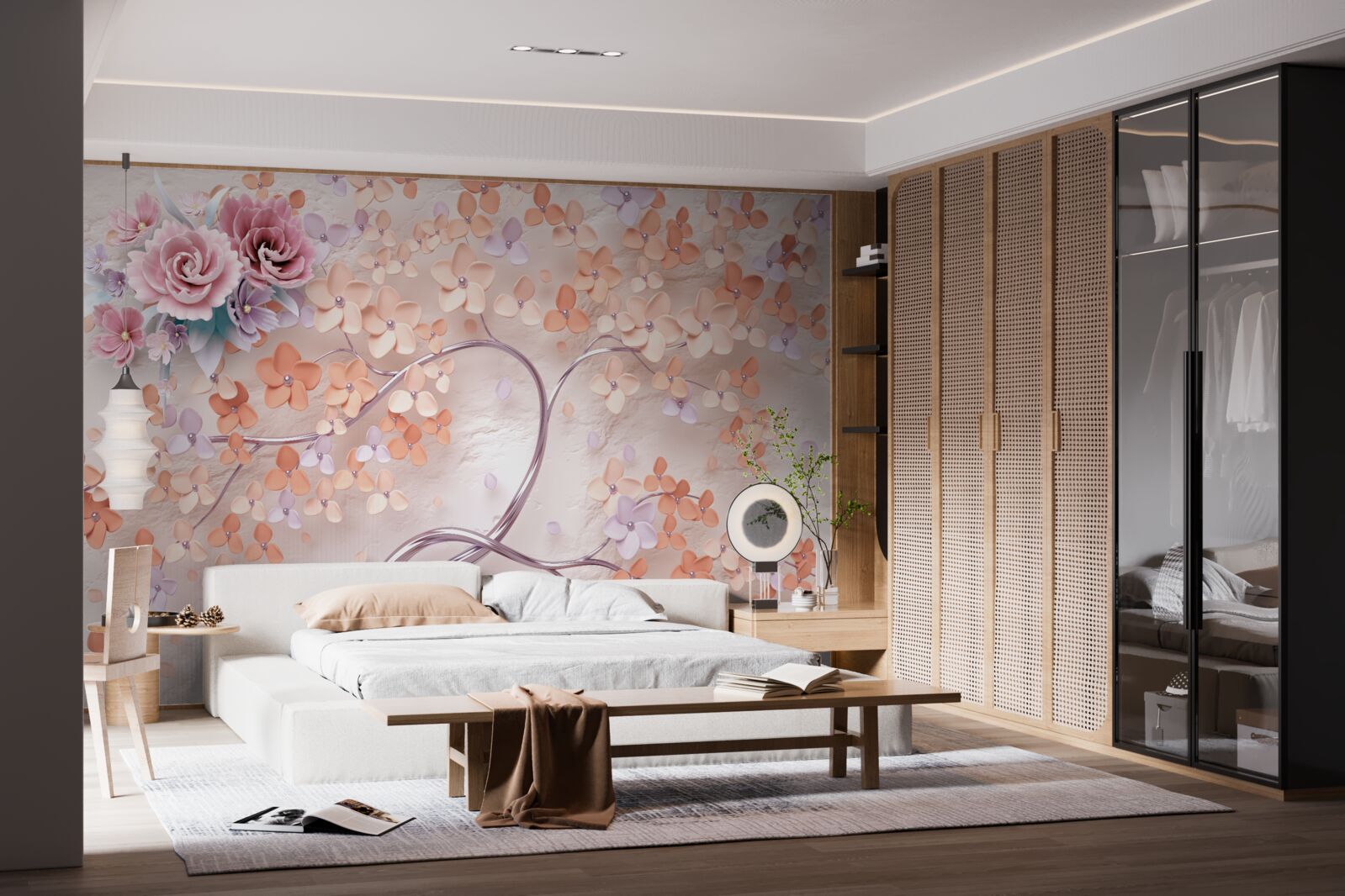 Fotobehang boom in heldere herfstkleuren