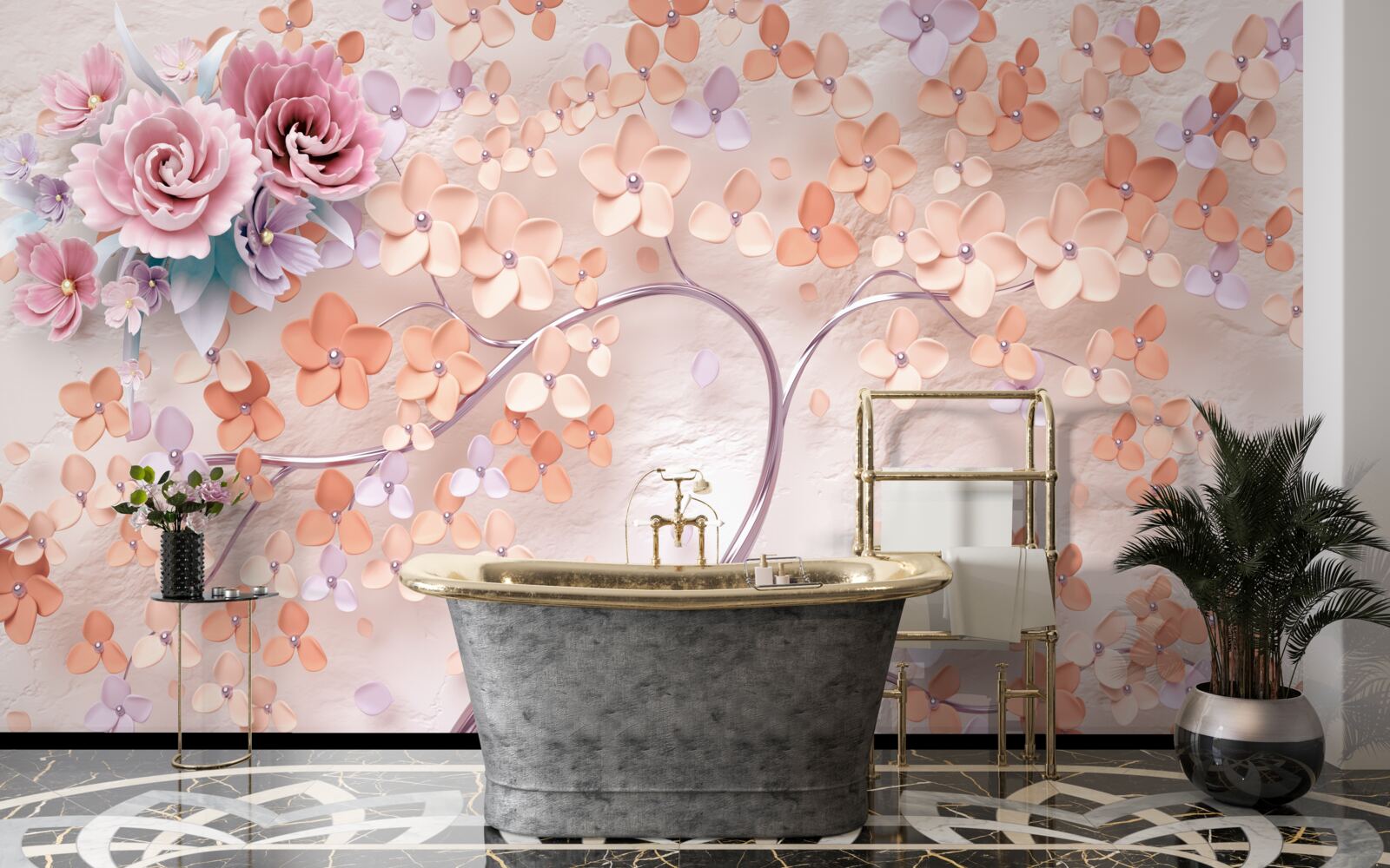 Fotobehang boom in heldere herfstkleuren