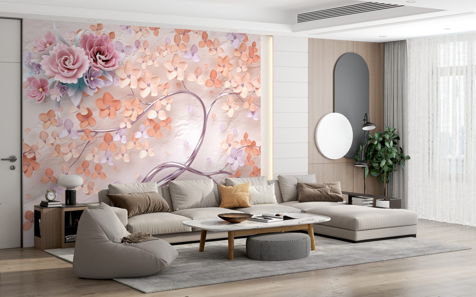 Fotobehang boom in heldere herfstkleuren