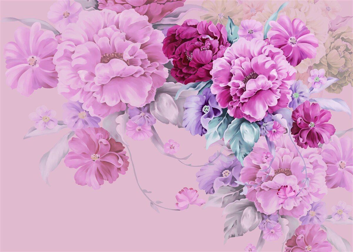 Fotobehang Herfstboeket in lila tinten