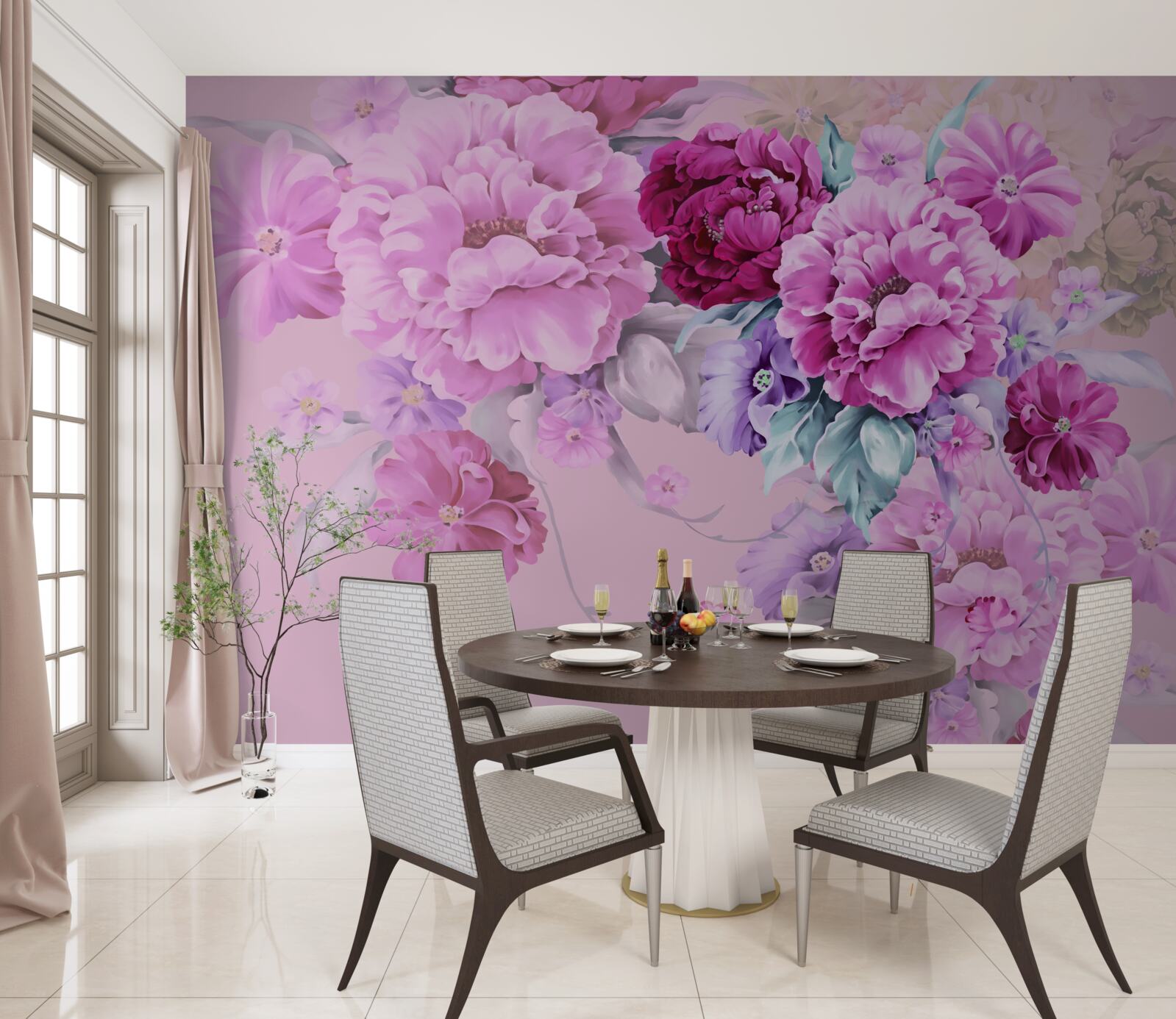 Fotobehang Herfstboeket in lila tinten