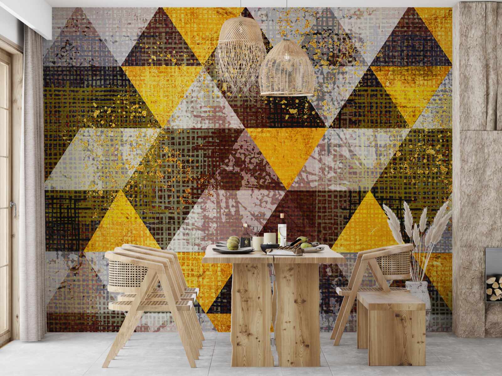 Fotobehang veelkleurige ruitstructuur