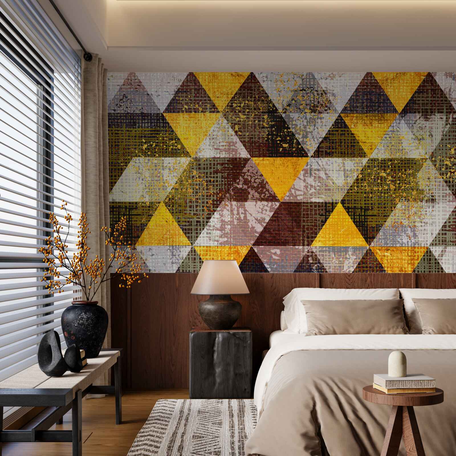 Fotobehang veelkleurige ruitstructuur