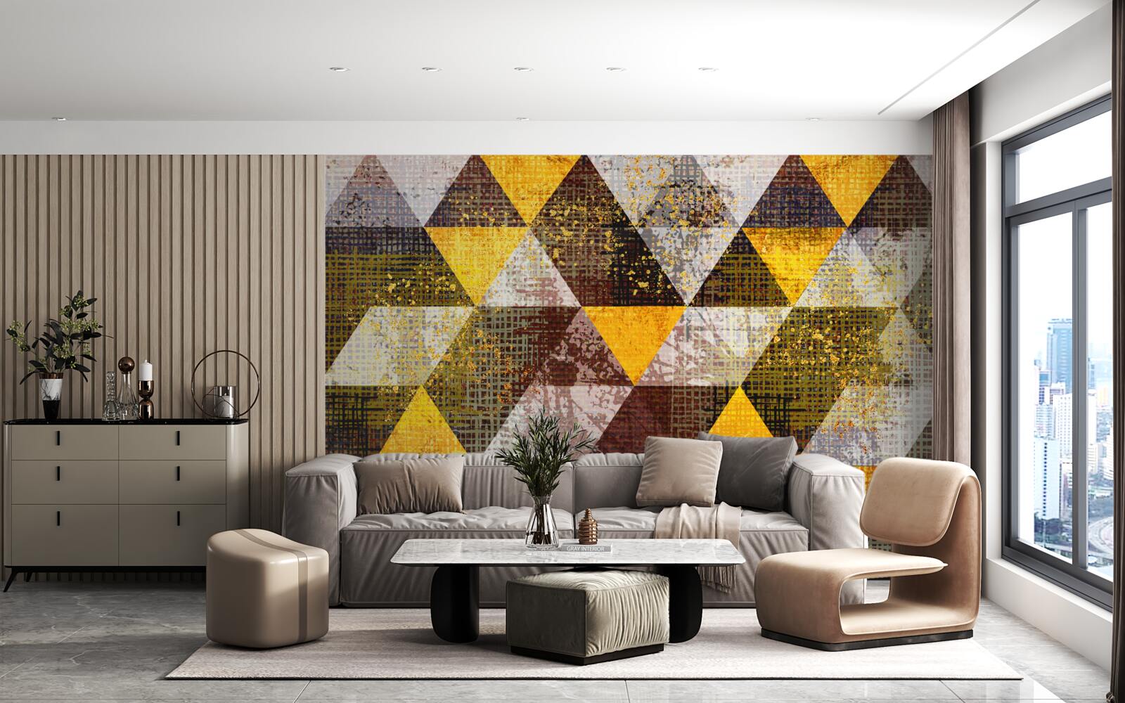 Fotobehang veelkleurige ruitstructuur