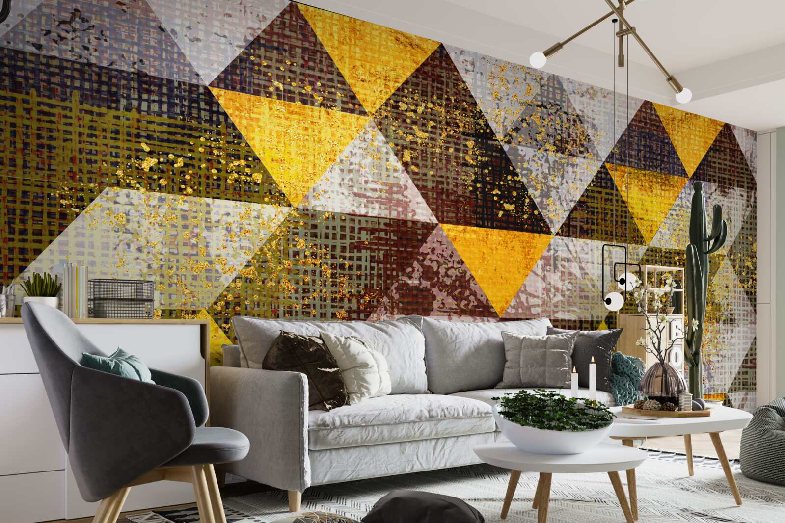 Fotobehang veelkleurige ruitstructuur