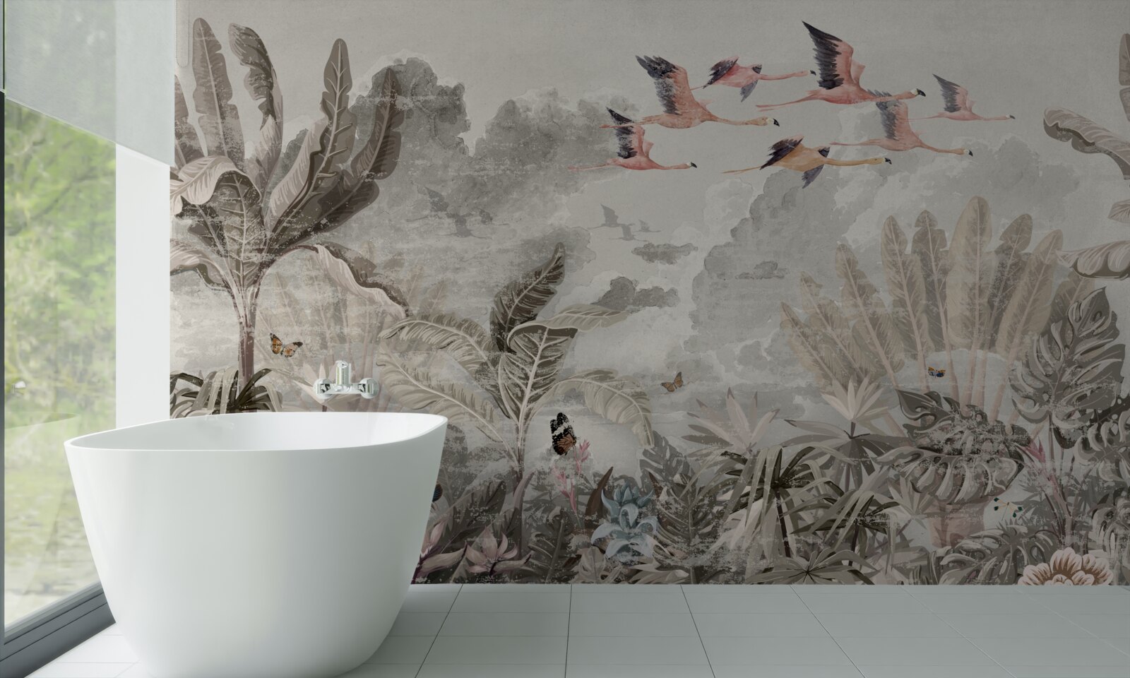 Fotobehang vogels vliegen weg op zoek naar nieuwe habitat