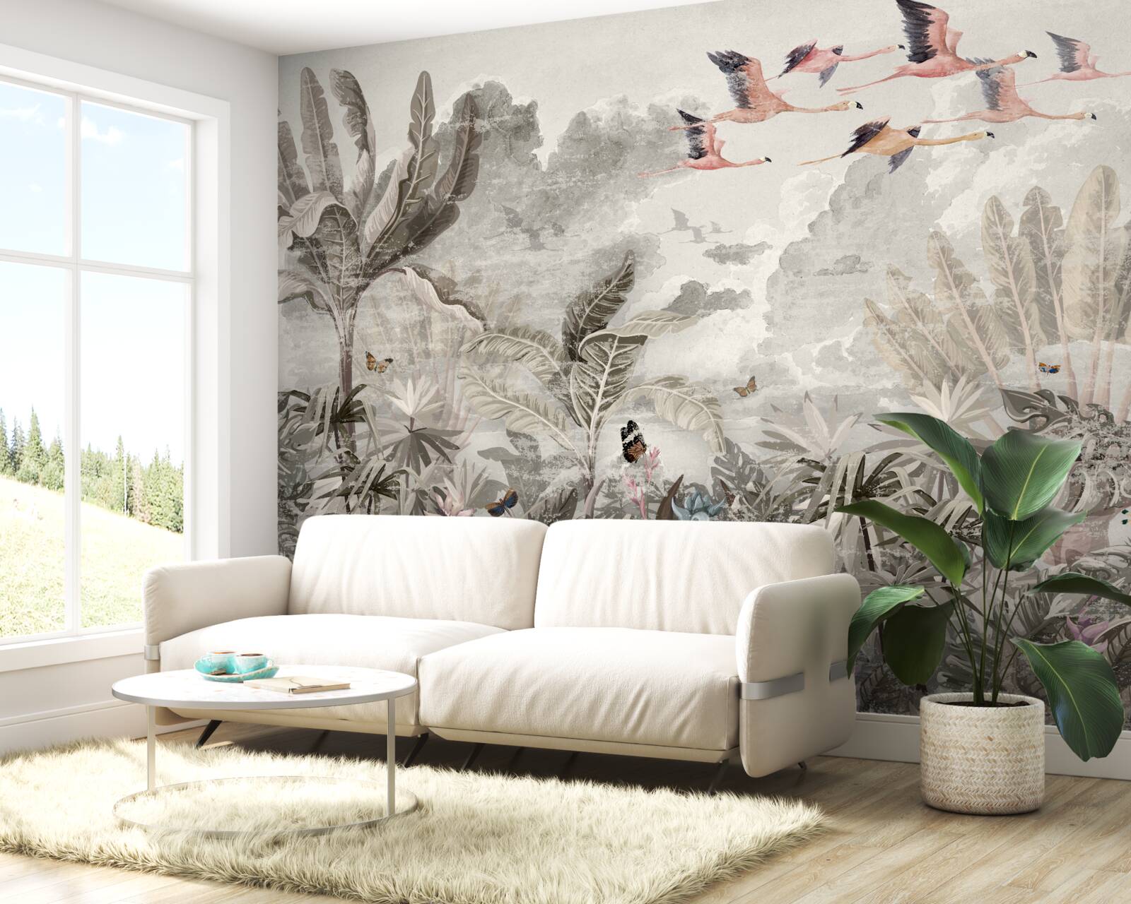 Fotobehang vogels vliegen weg op zoek naar nieuwe habitat