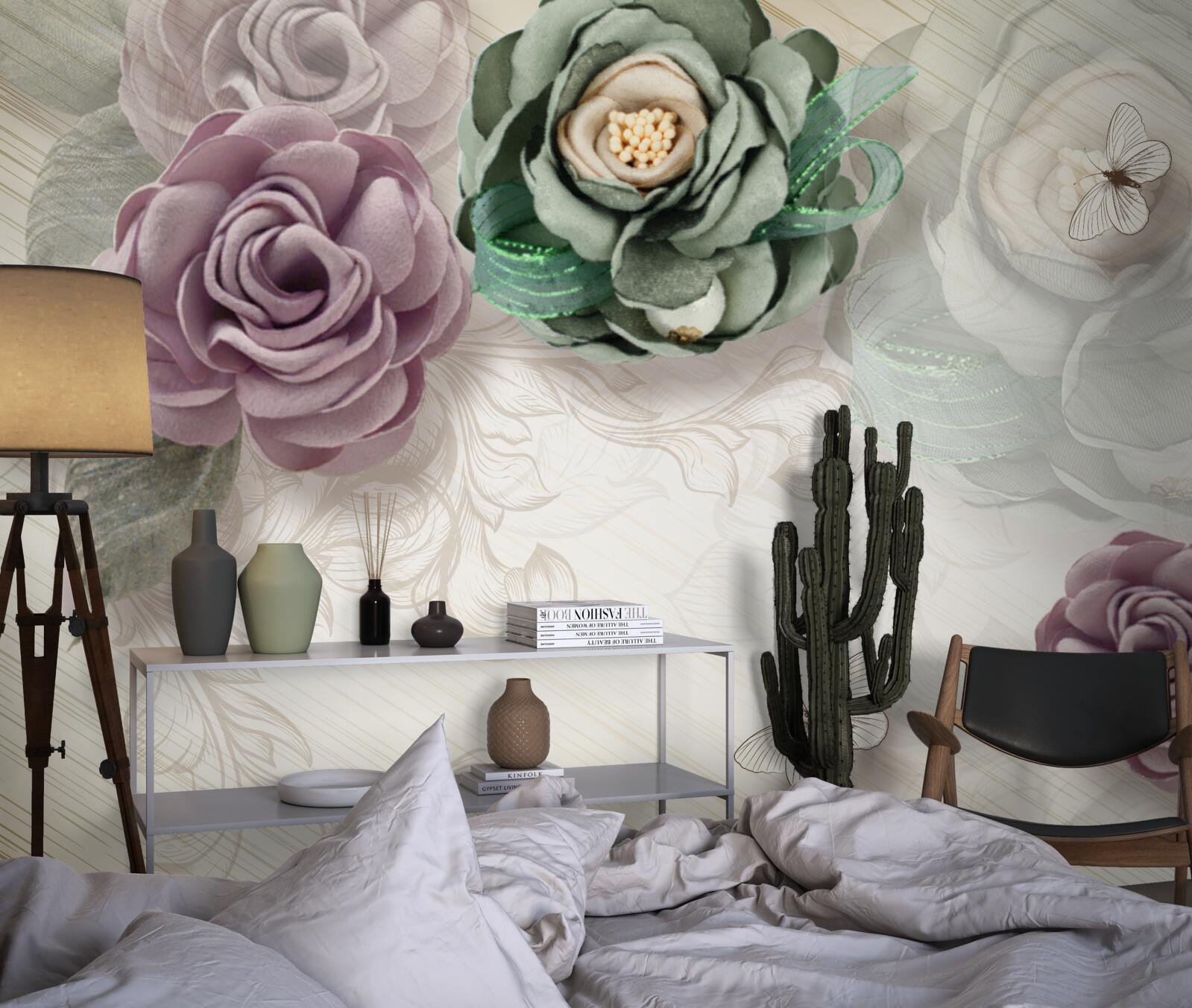 Fotobehang unieke schilderachtige rozenschilderijen