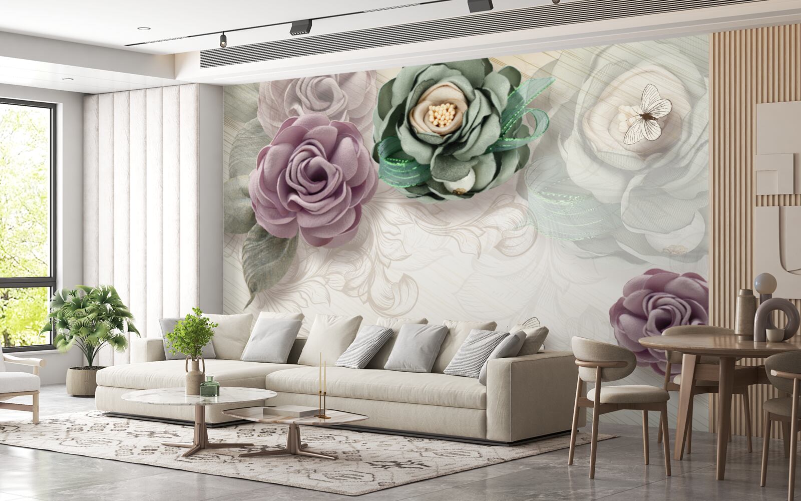 Fotobehang unieke schilderachtige rozenschilderijen