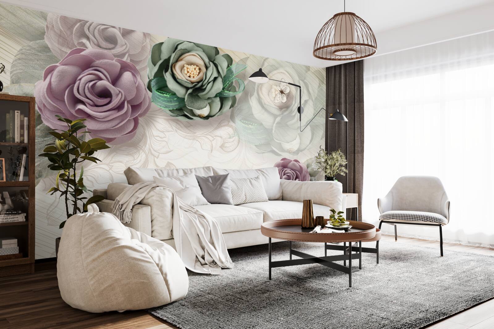 Fotobehang unieke schilderachtige rozenschilderijen