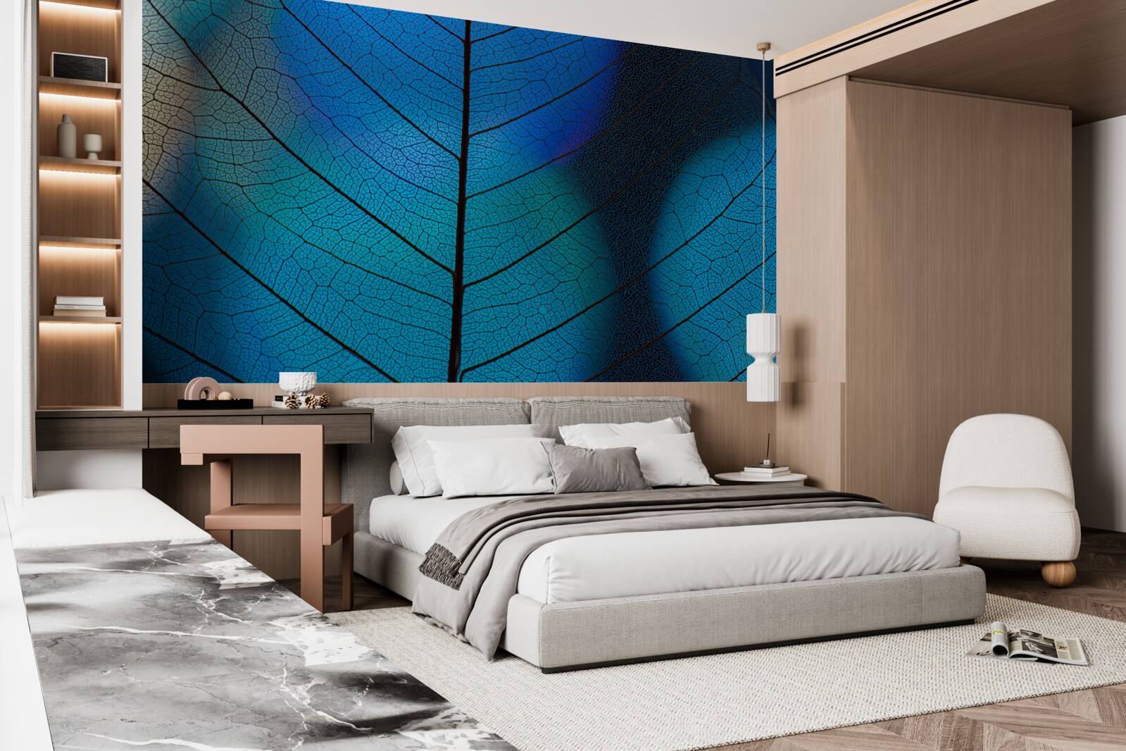 Fotobehang fijne, dunne bladstructuur