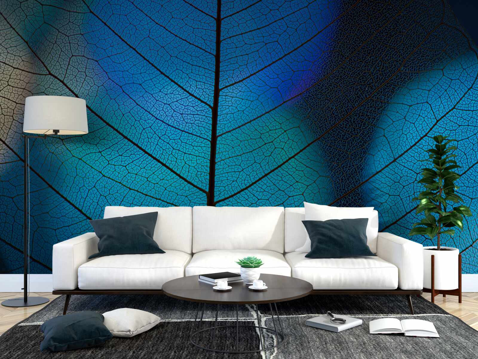 Fotobehang fijne, dunne bladstructuur