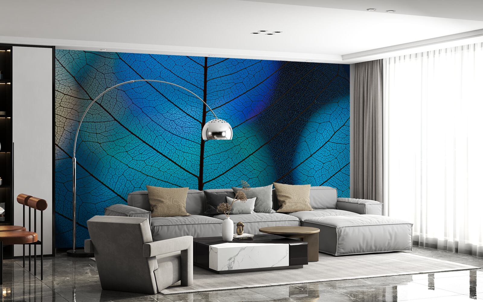 Fotobehang fijne, dunne bladstructuur